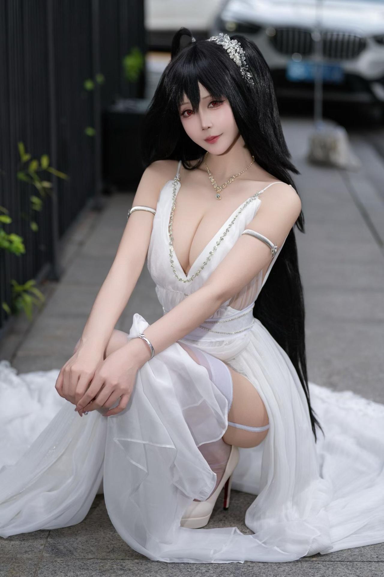 [cosplay] 抱走莫子aa - 碧蓝航线 大凤：誓约花嫁花嫁白纱美胸 27P 繁體版