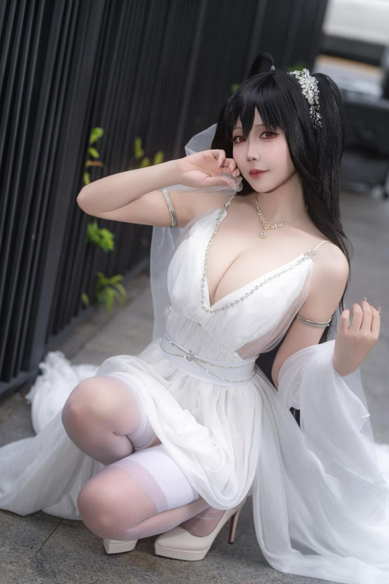 [cosplay] 抱走莫子aa - 碧蓝航线 大凤：誓约花嫁花嫁白纱美胸 27P 繁體版