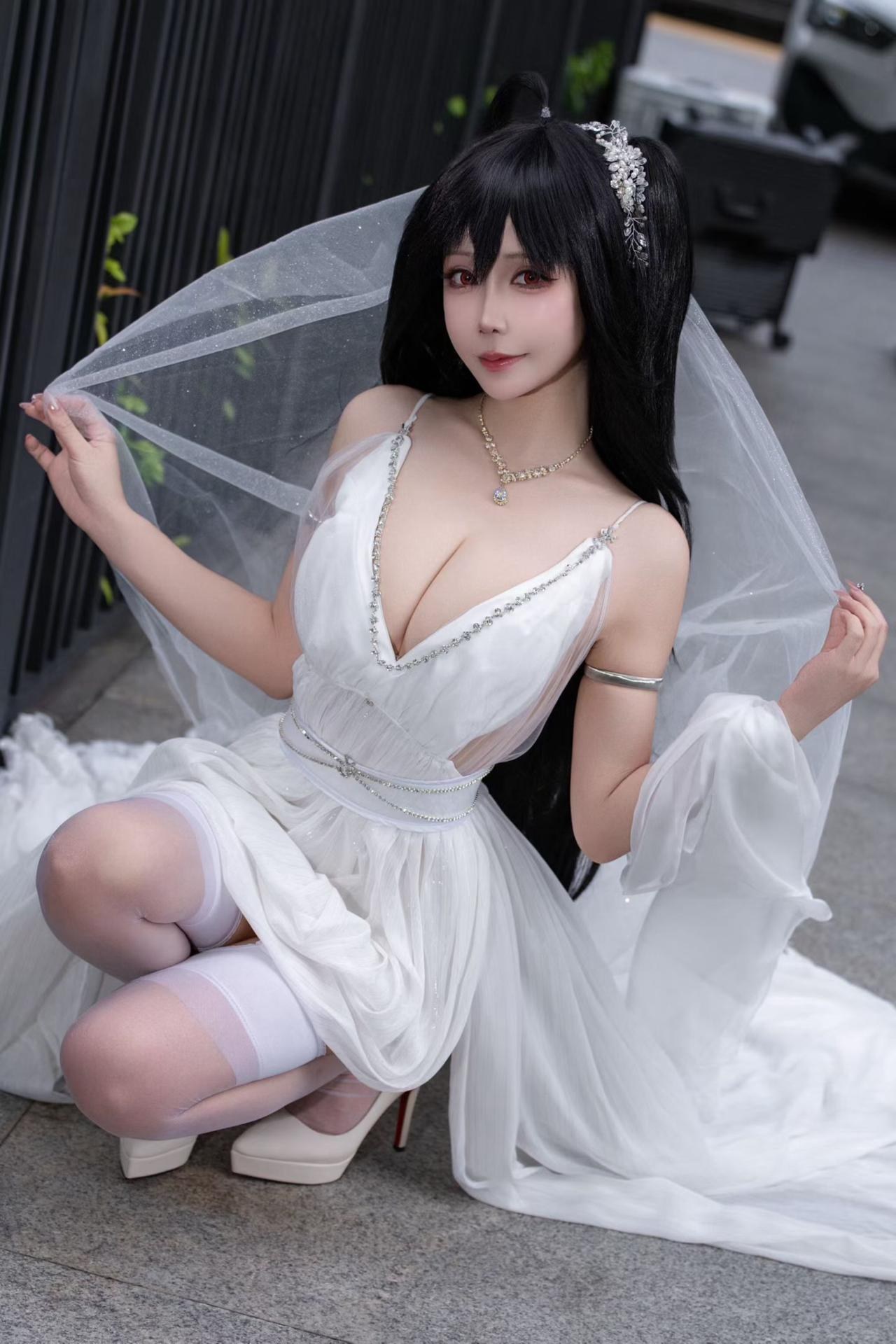 [cosplay] 抱走莫子aa - 碧蓝航线 大凤：誓约花嫁花嫁白纱美胸 27P 繁體版