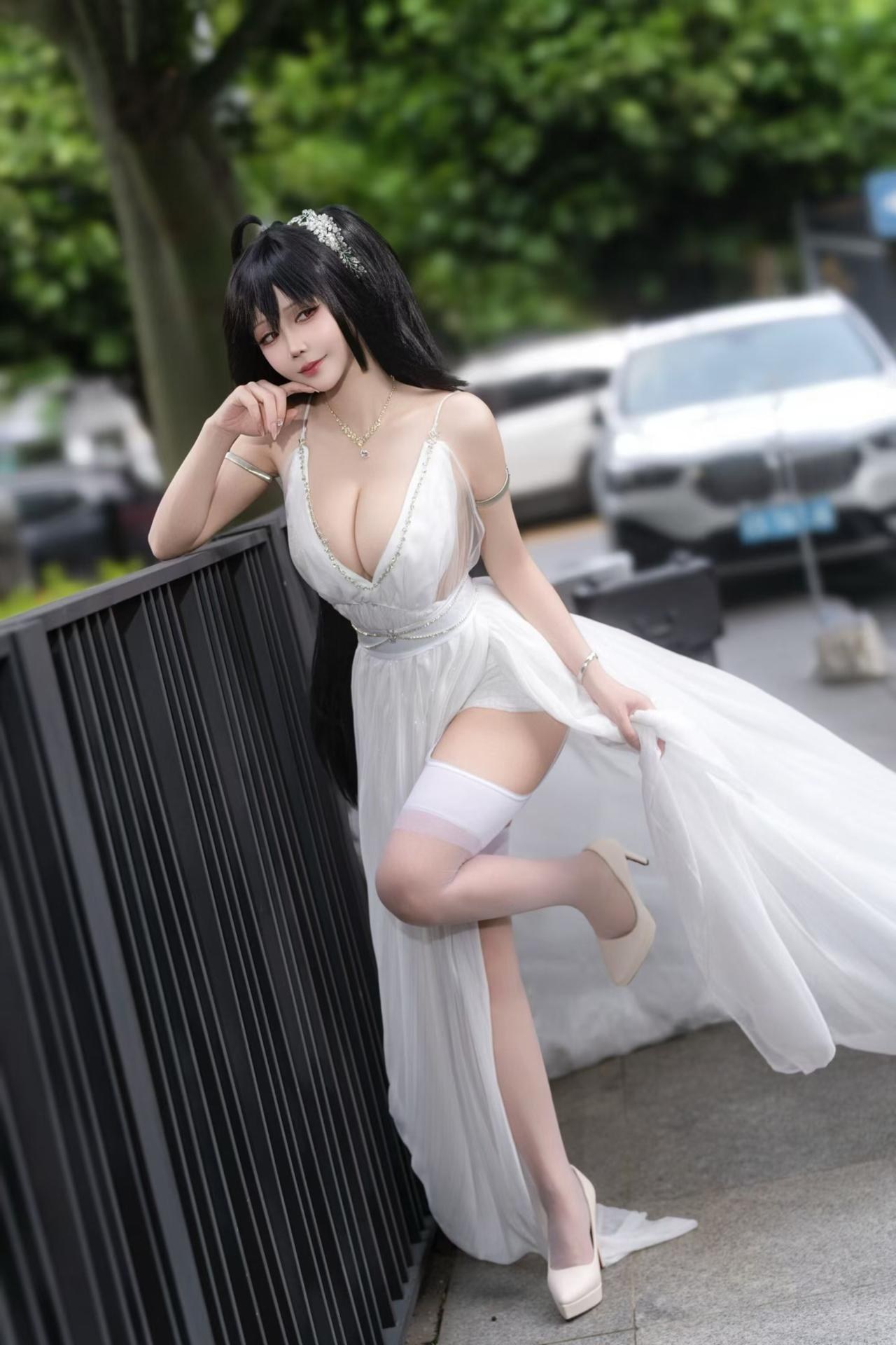 [cosplay] 抱走莫子aa - 碧蓝航线 大凤：誓约花嫁花嫁白纱美胸 27P 繁體版