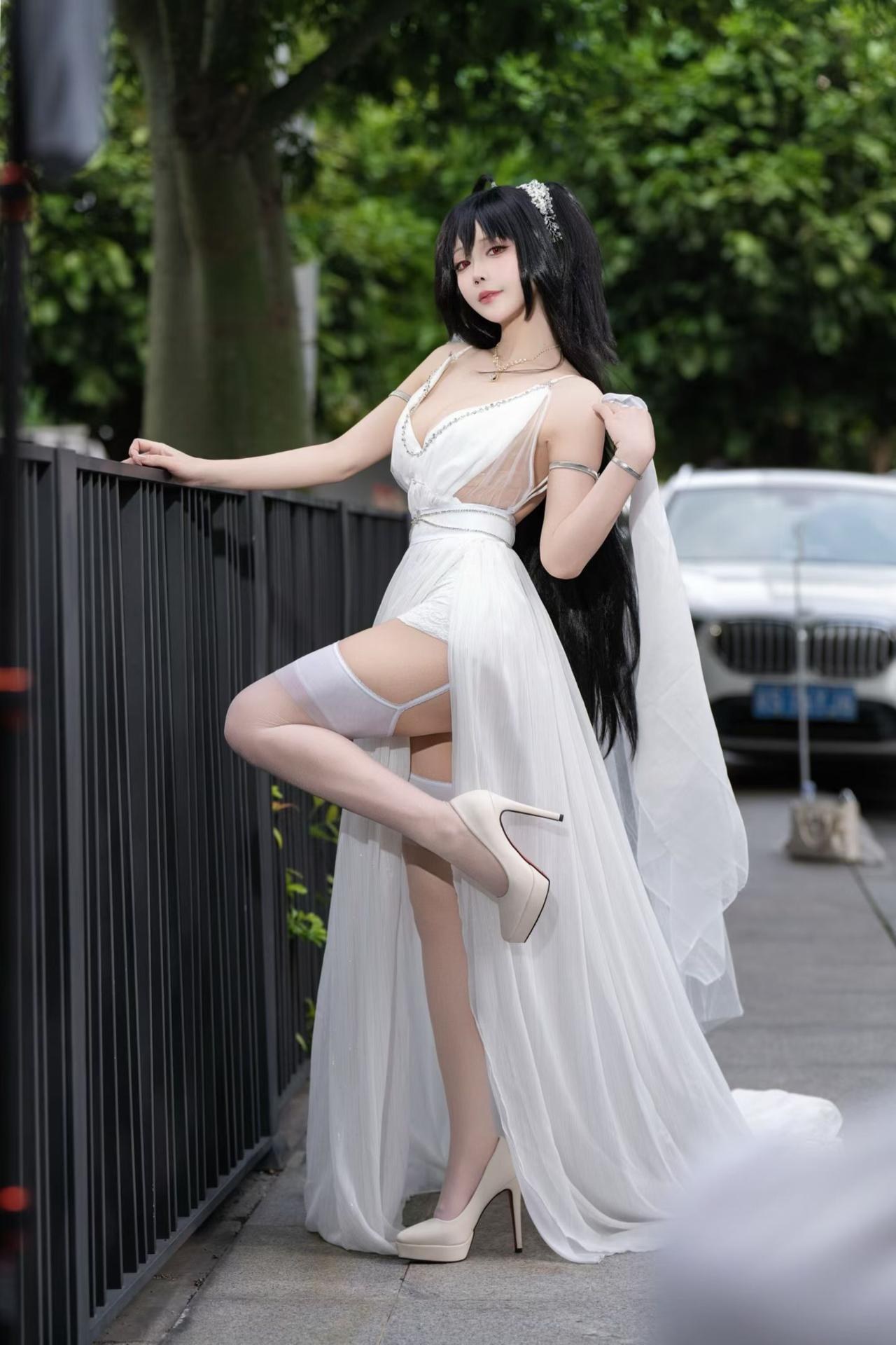 [cosplay] 抱走莫子aa - 碧蓝航线 大凤：誓约花嫁花嫁白纱美胸 27P 繁體版