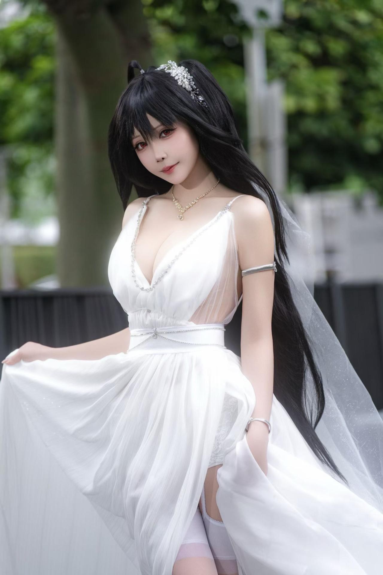 [cosplay] 抱走莫子aa - 碧蓝航线 大凤：誓约花嫁花嫁白纱美胸 27P 繁體版