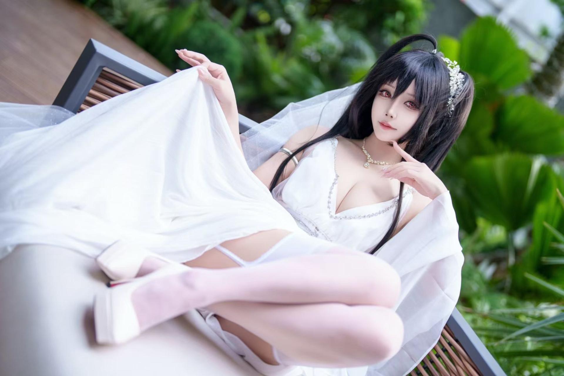 [cosplay] 抱走莫子aa - 碧蓝航线 大凤：誓约花嫁花嫁白纱美胸 27P 繁體版