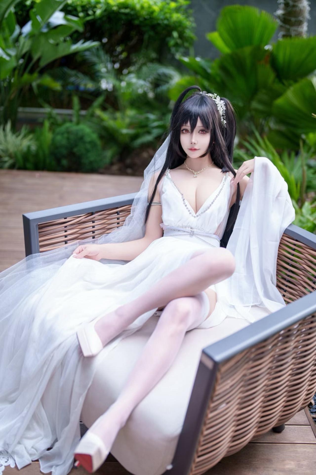 [cosplay] 抱走莫子aa - 碧蓝航线 大凤：誓约花嫁花嫁白纱美胸 27P 繁體版