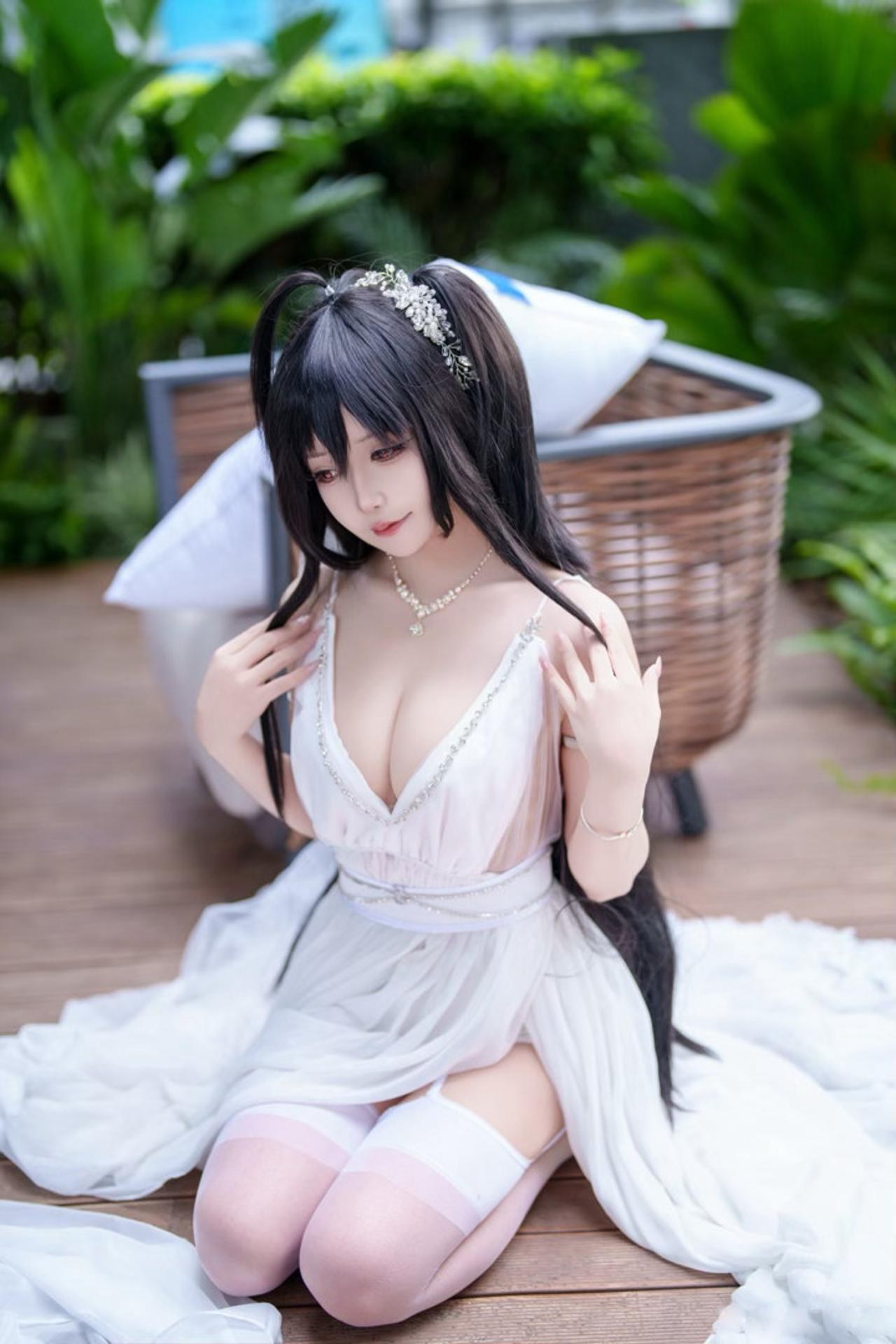 [cosplay] 抱走莫子aa - 碧蓝航线 大凤：誓约花嫁花嫁白纱美胸 27P 繁體版