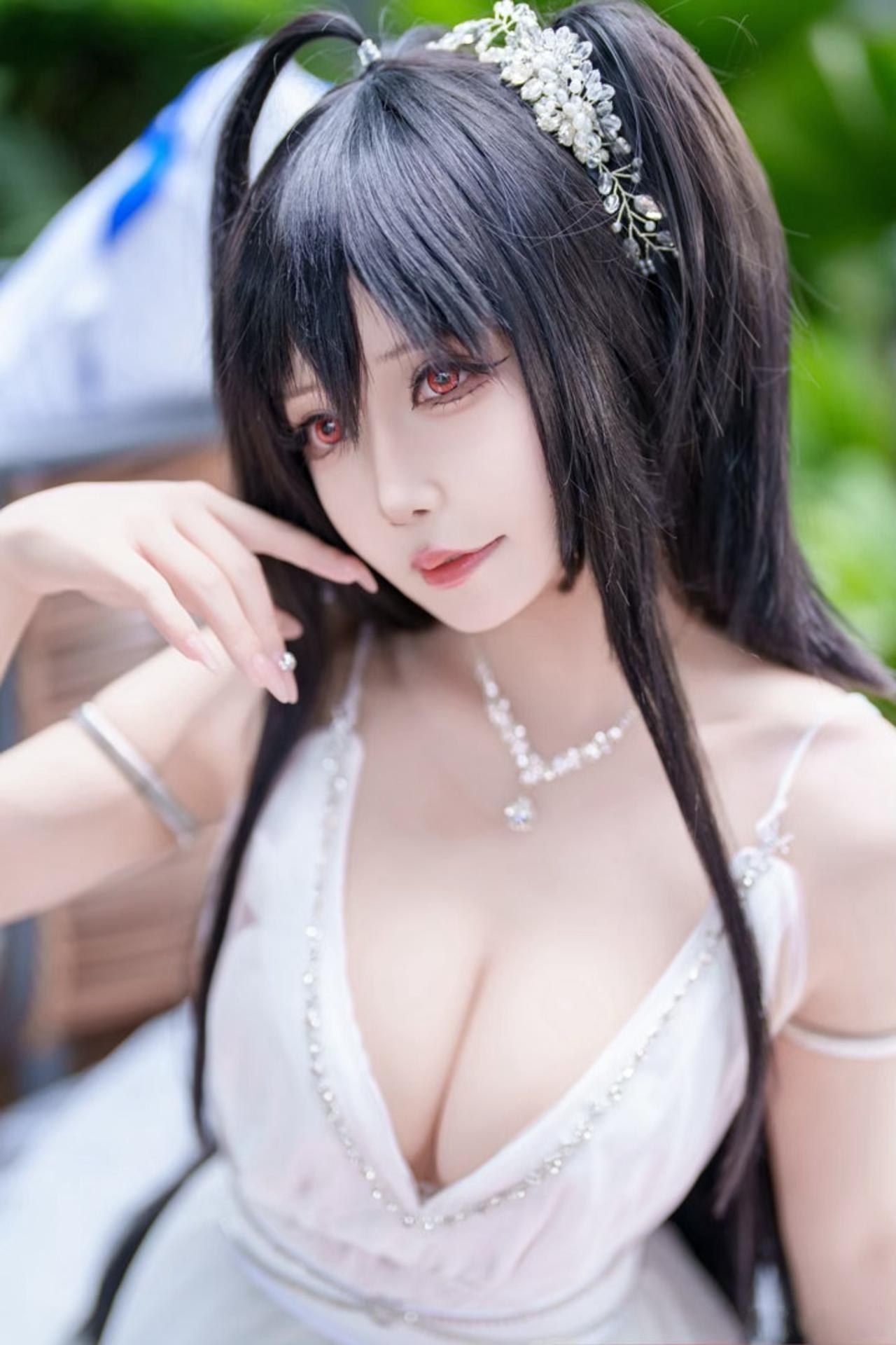 [cosplay] 抱走莫子aa - 碧蓝航线 大凤：誓约花嫁花嫁白纱美胸 27P 繁體版