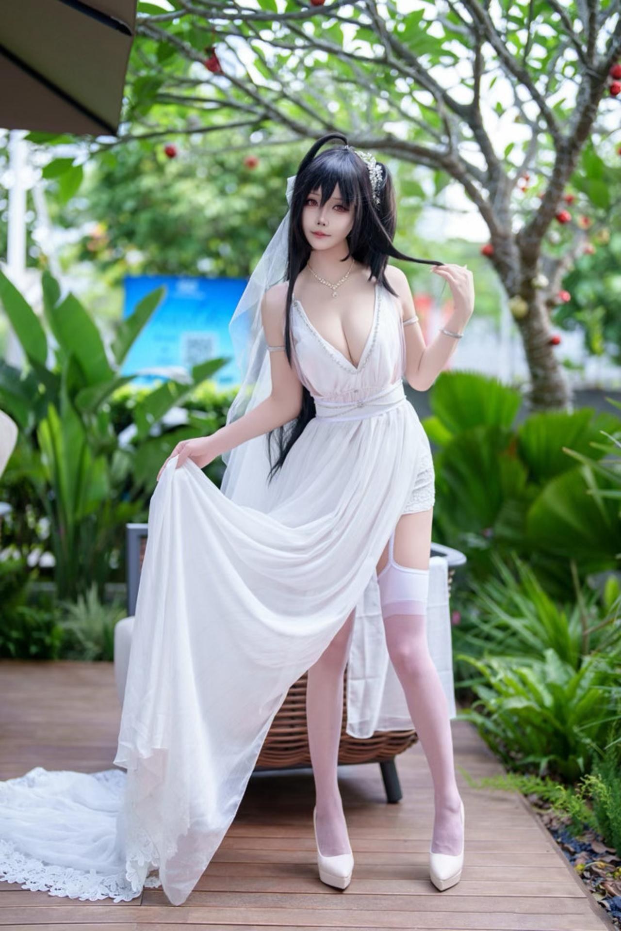 [cosplay] 抱走莫子aa - 碧蓝航线 大凤：誓约花嫁花嫁白纱美胸 27P 繁體版