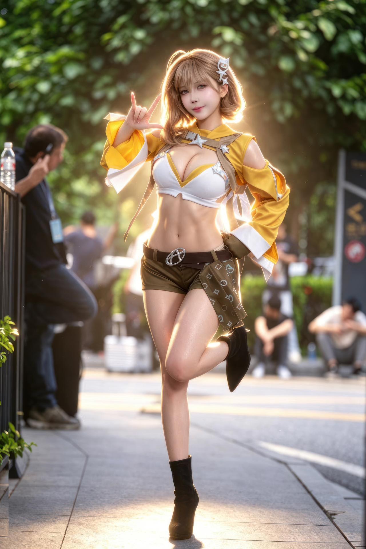 [cosplay] 抱走莫子aa - Nikke胜利女神 阿妮斯：超级巨星舞台装美腿游戏角色 23P 繁體版