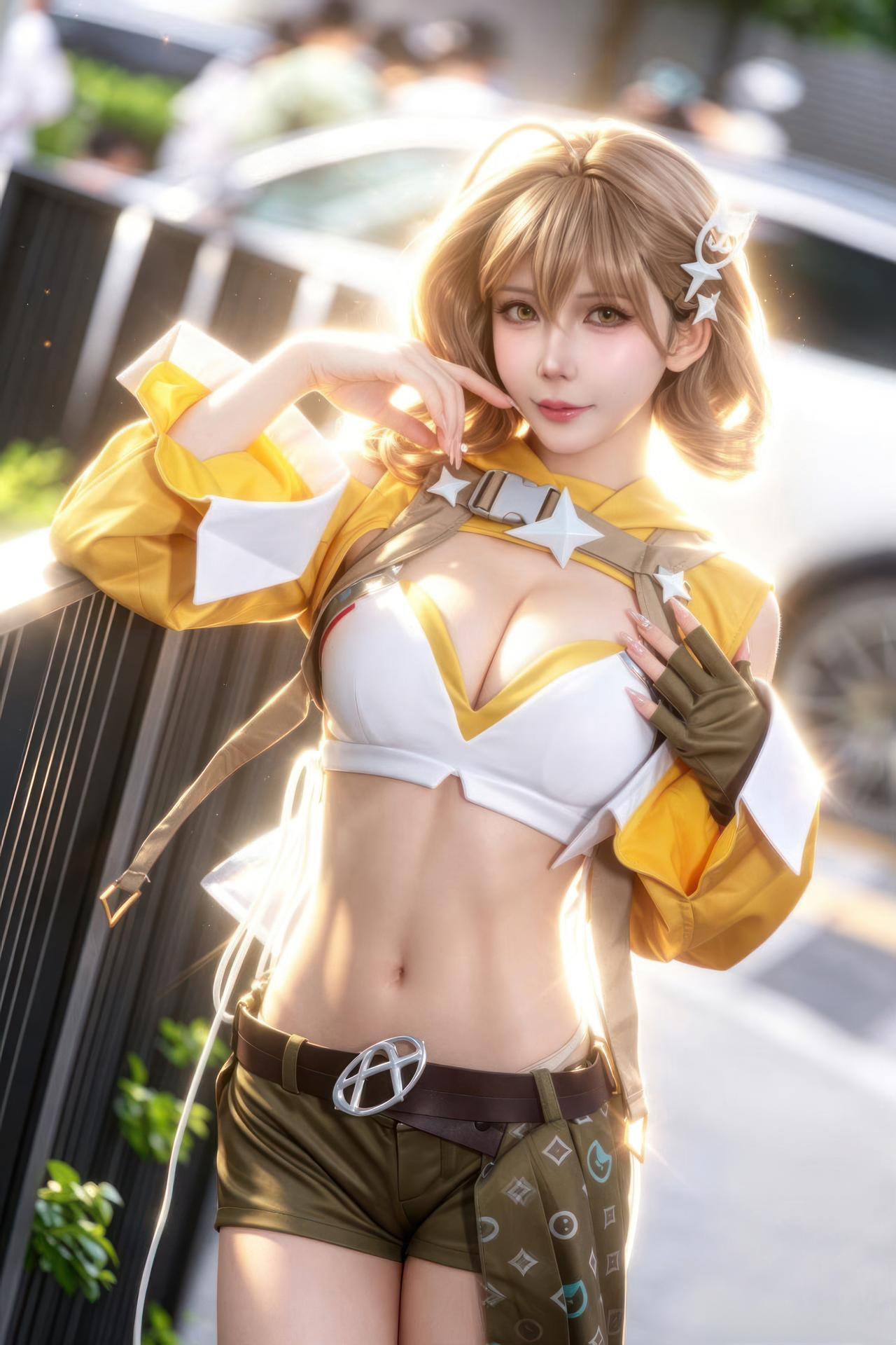 [cosplay] 抱走莫子aa - Nikke胜利女神 阿妮斯：超级巨星舞台装美腿游戏角色 23P 繁體版