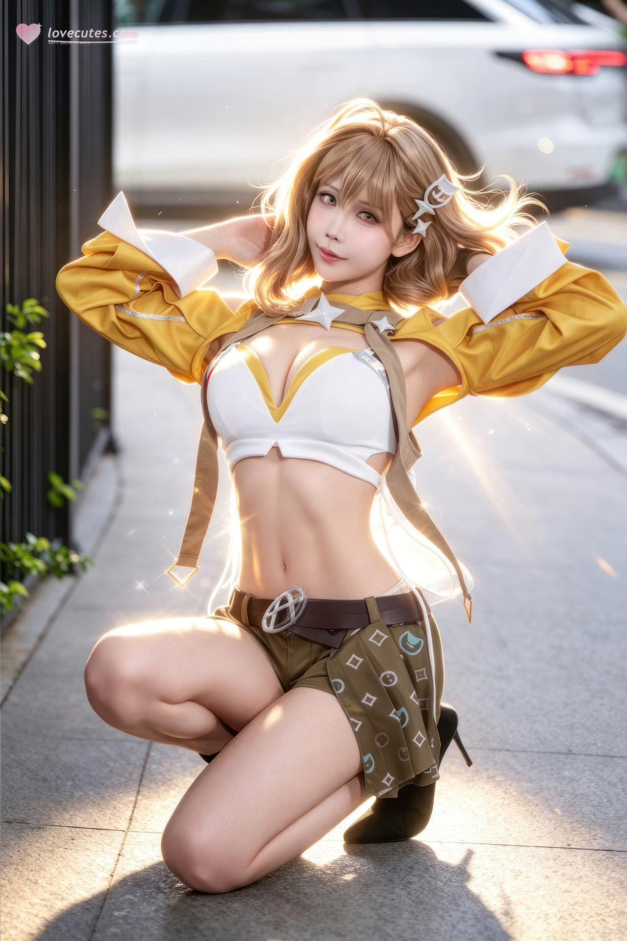 [cosplay] 抱走莫子aa - Nikke胜利女神 阿妮斯：超级巨星舞台装美腿游戏角色 23P 繁體版