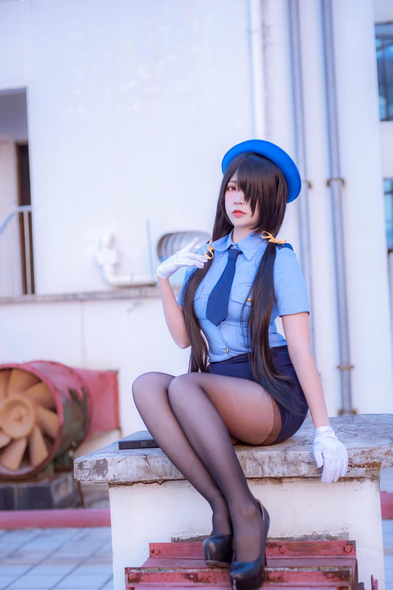 [cosplay] 二佐Nisa - 约会大作战 时崎狂三：女警女警制服黑丝 28P 繁體版