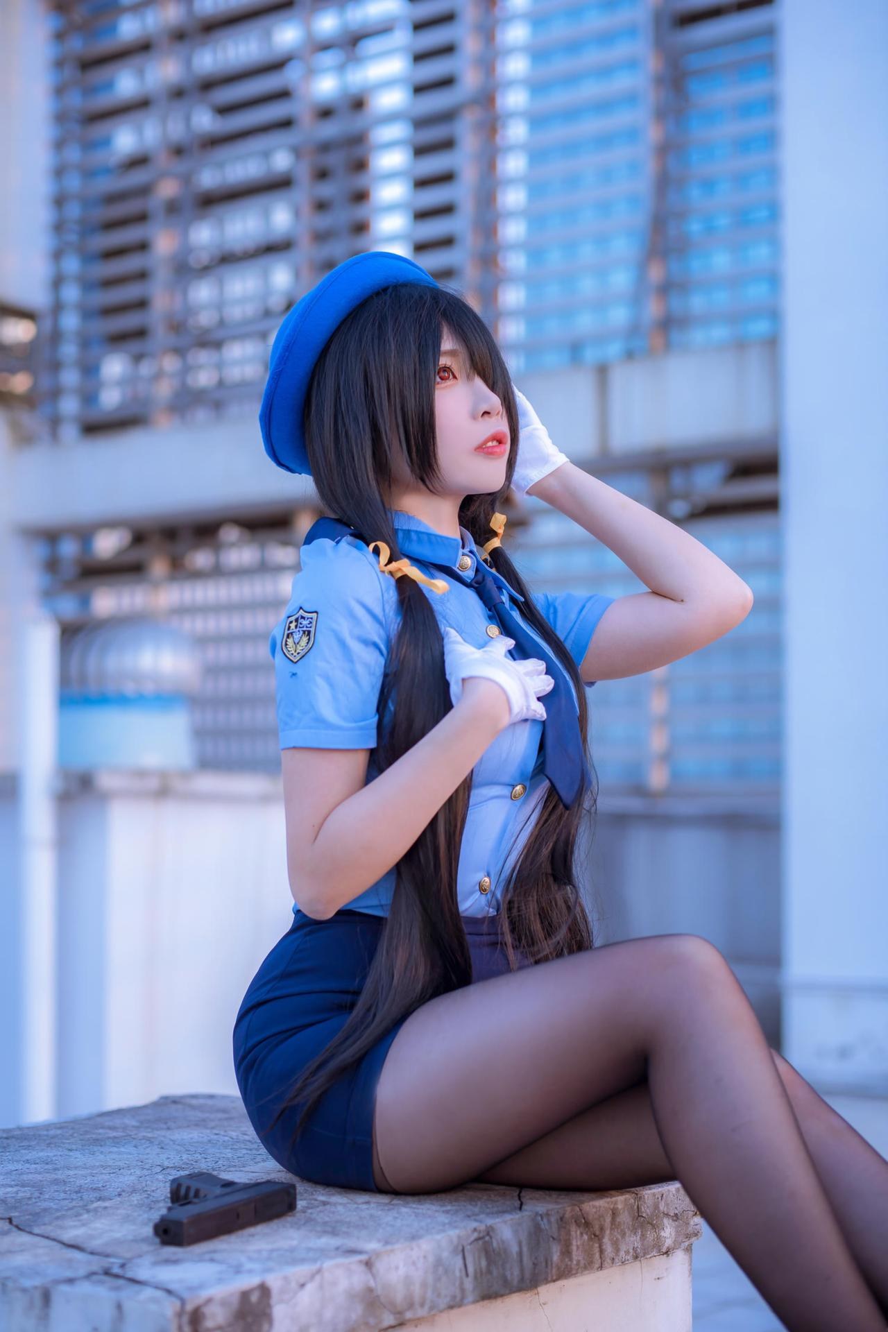 [cosplay] 二佐Nisa - 约会大作战 时崎狂三：女警女警制服黑丝 28P 繁體版