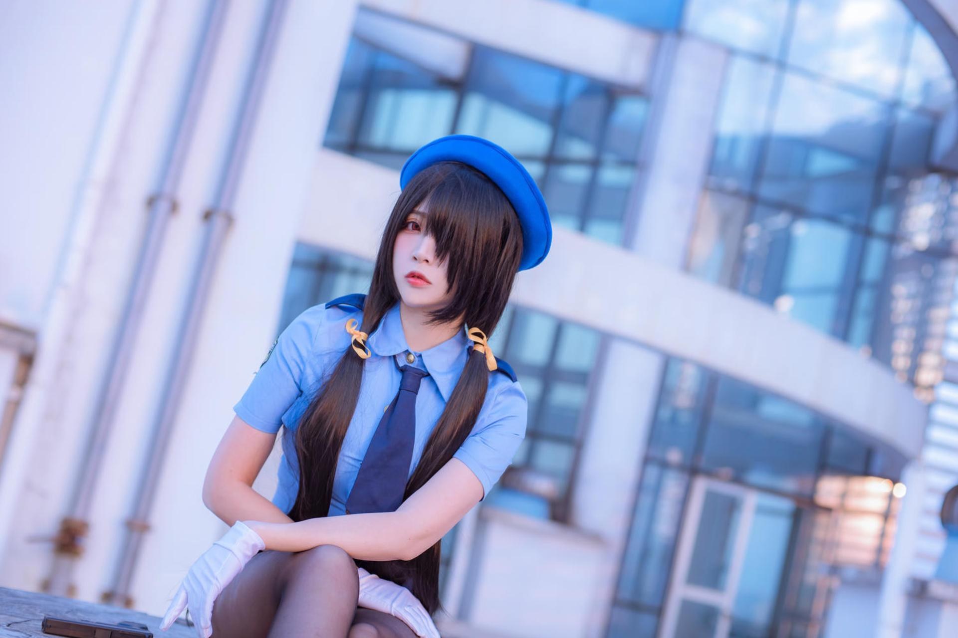 [cosplay] 二佐Nisa - 约会大作战 时崎狂三：女警女警制服黑丝 28P 繁體版