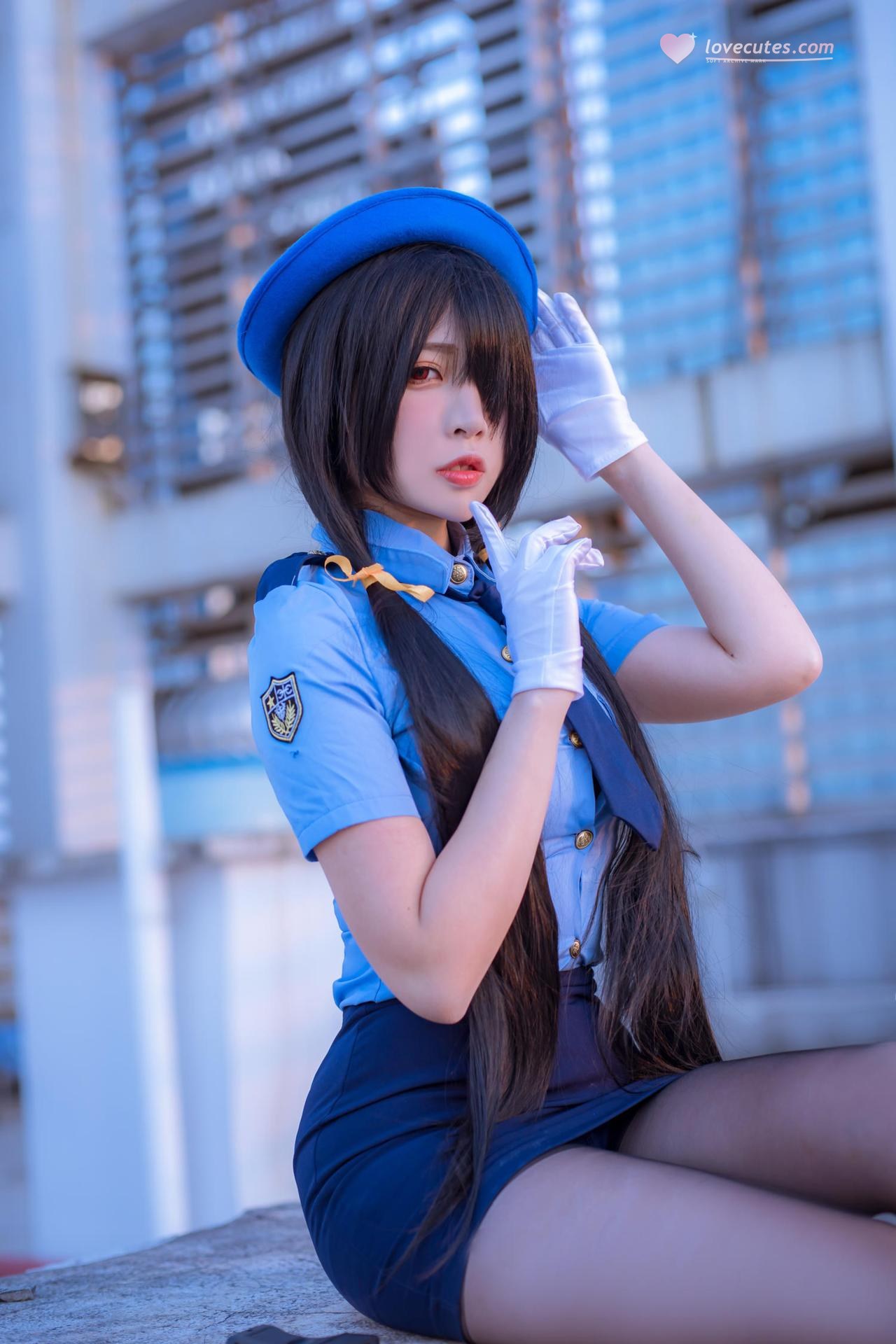[cosplay] 二佐Nisa - 约会大作战 时崎狂三：女警女警制服黑丝 28P 繁體版