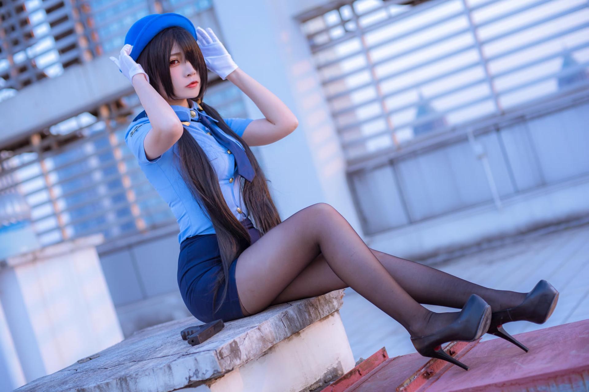 [cosplay] 二佐Nisa - 约会大作战 时崎狂三：女警女警制服黑丝 28P 繁體版