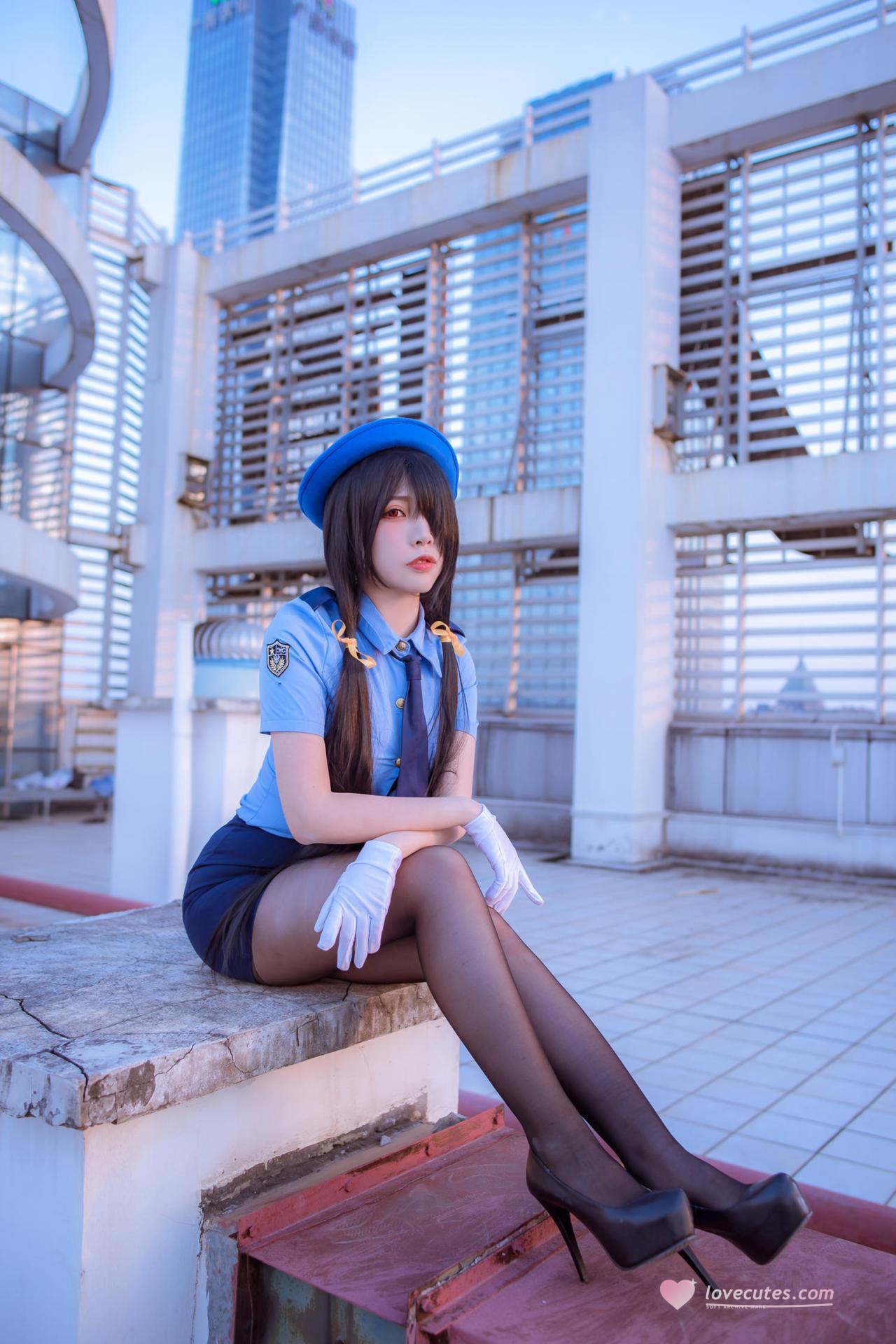 [cosplay] 二佐Nisa - 约会大作战 时崎狂三：女警女警制服黑丝 28P 繁體版