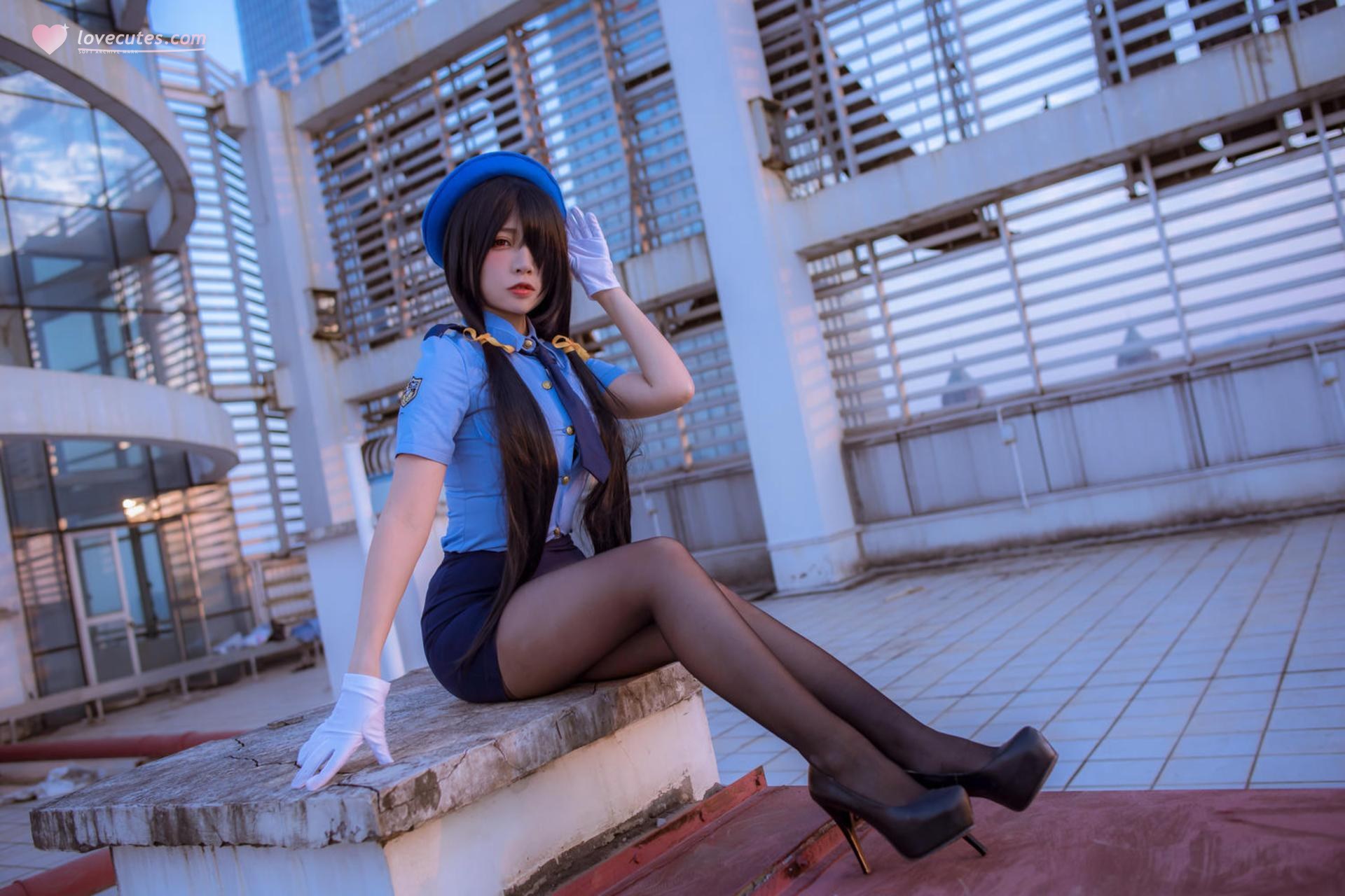 [cosplay] 二佐Nisa - 约会大作战 时崎狂三：女警女警制服黑丝 28P 繁體版