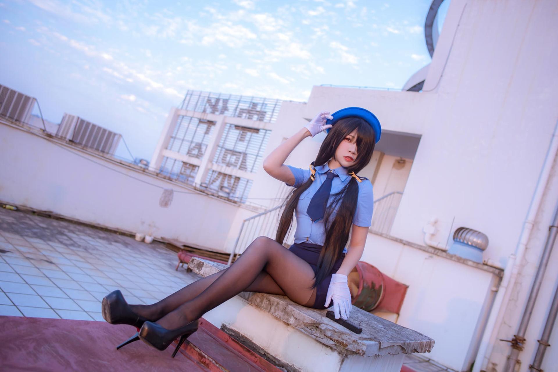 [cosplay] 二佐Nisa - 约会大作战 时崎狂三：女警女警制服黑丝 28P 繁體版