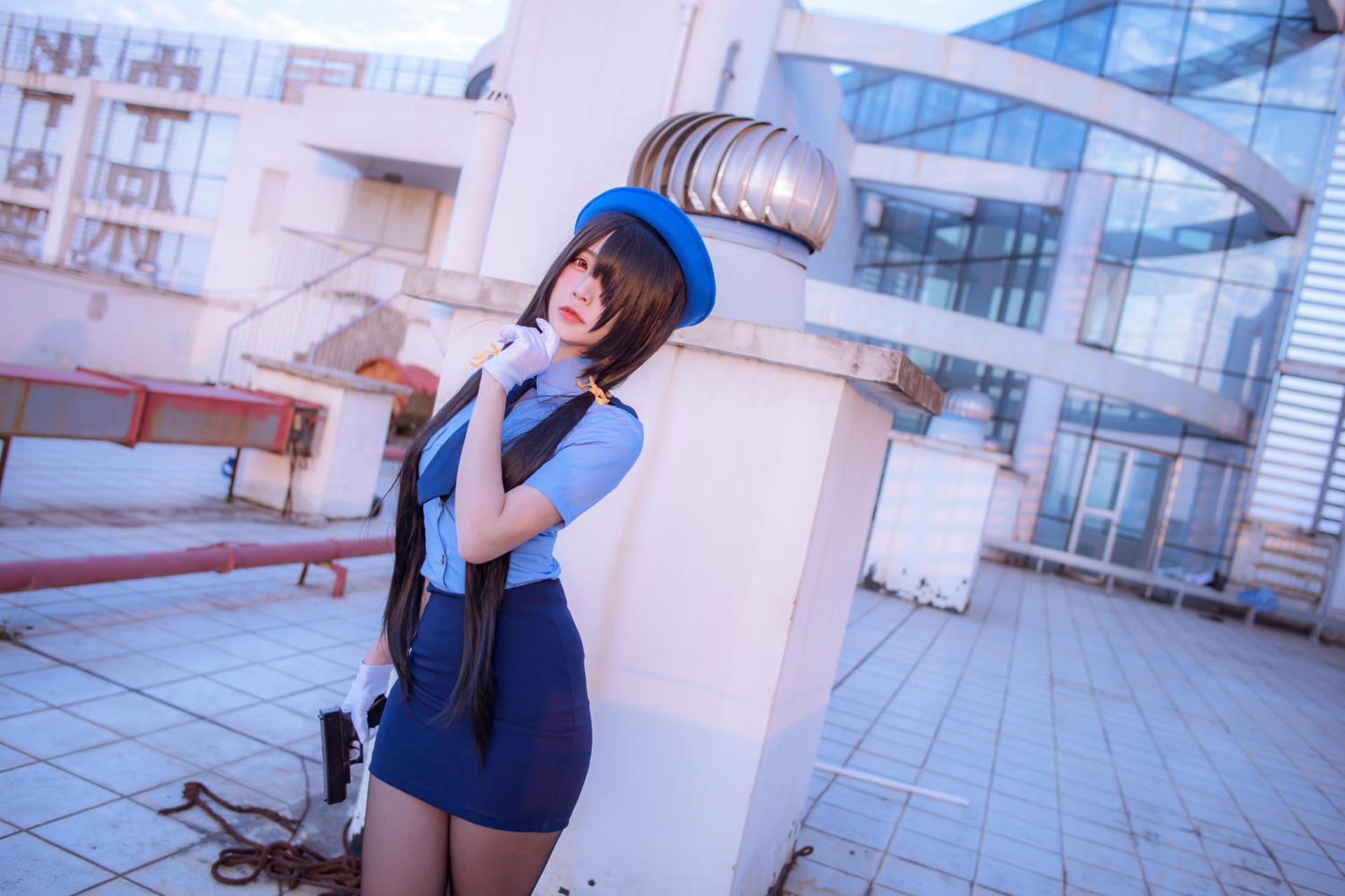 [cosplay] 二佐Nisa - 约会大作战 时崎狂三：女警女警制服黑丝 28P 繁體版