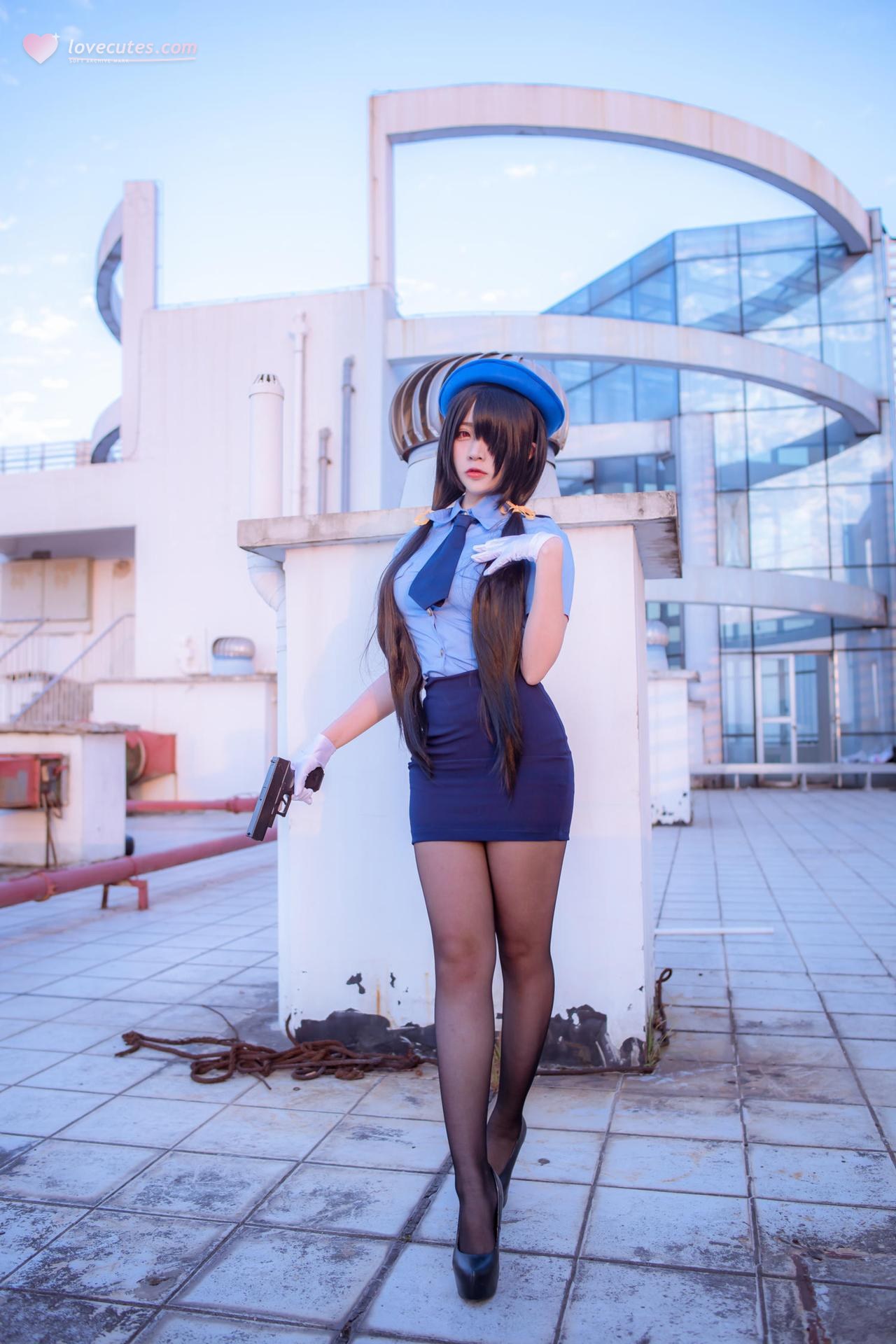 [cosplay] 二佐Nisa - 约会大作战 时崎狂三：女警女警制服黑丝 28P 繁體版