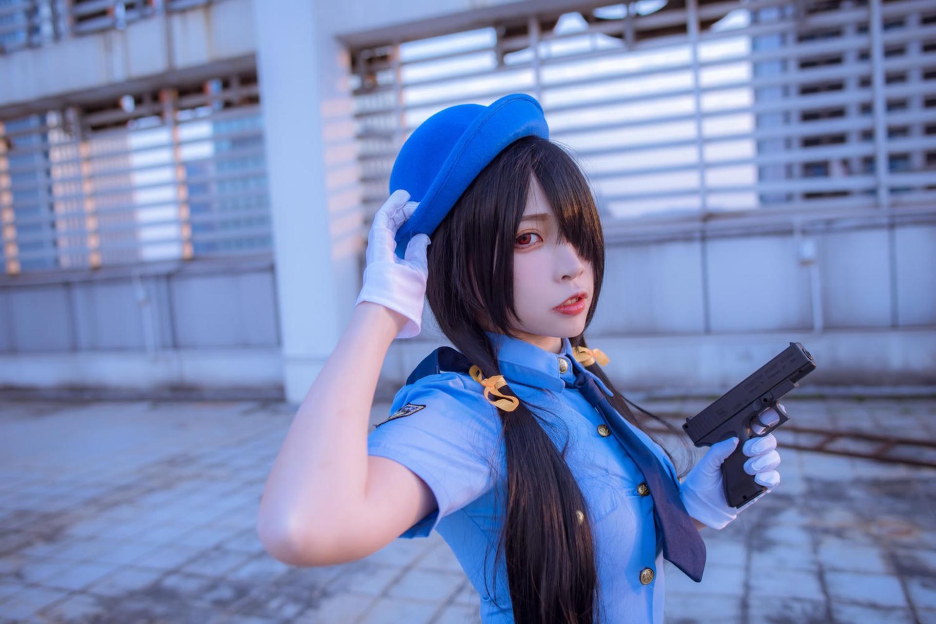 [cosplay] 二佐Nisa - 约会大作战 时崎狂三：女警女警制服黑丝 28P 繁體版