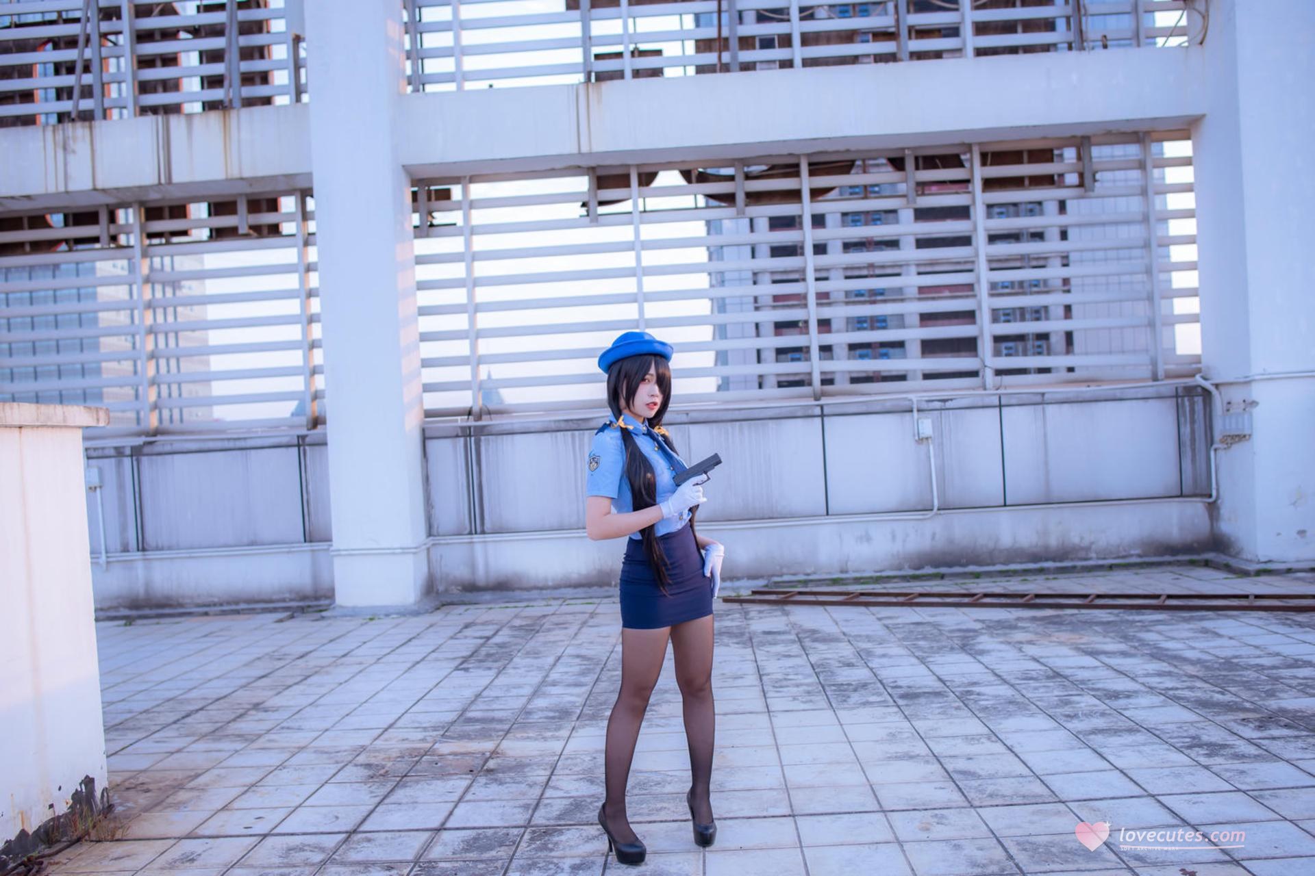 [cosplay] 二佐Nisa - 约会大作战 时崎狂三：女警女警制服黑丝 28P 繁體版