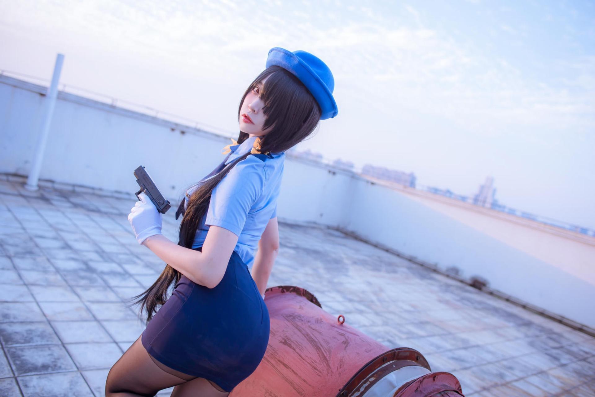 [cosplay] 二佐Nisa - 约会大作战 时崎狂三：女警女警制服黑丝 28P 繁體版