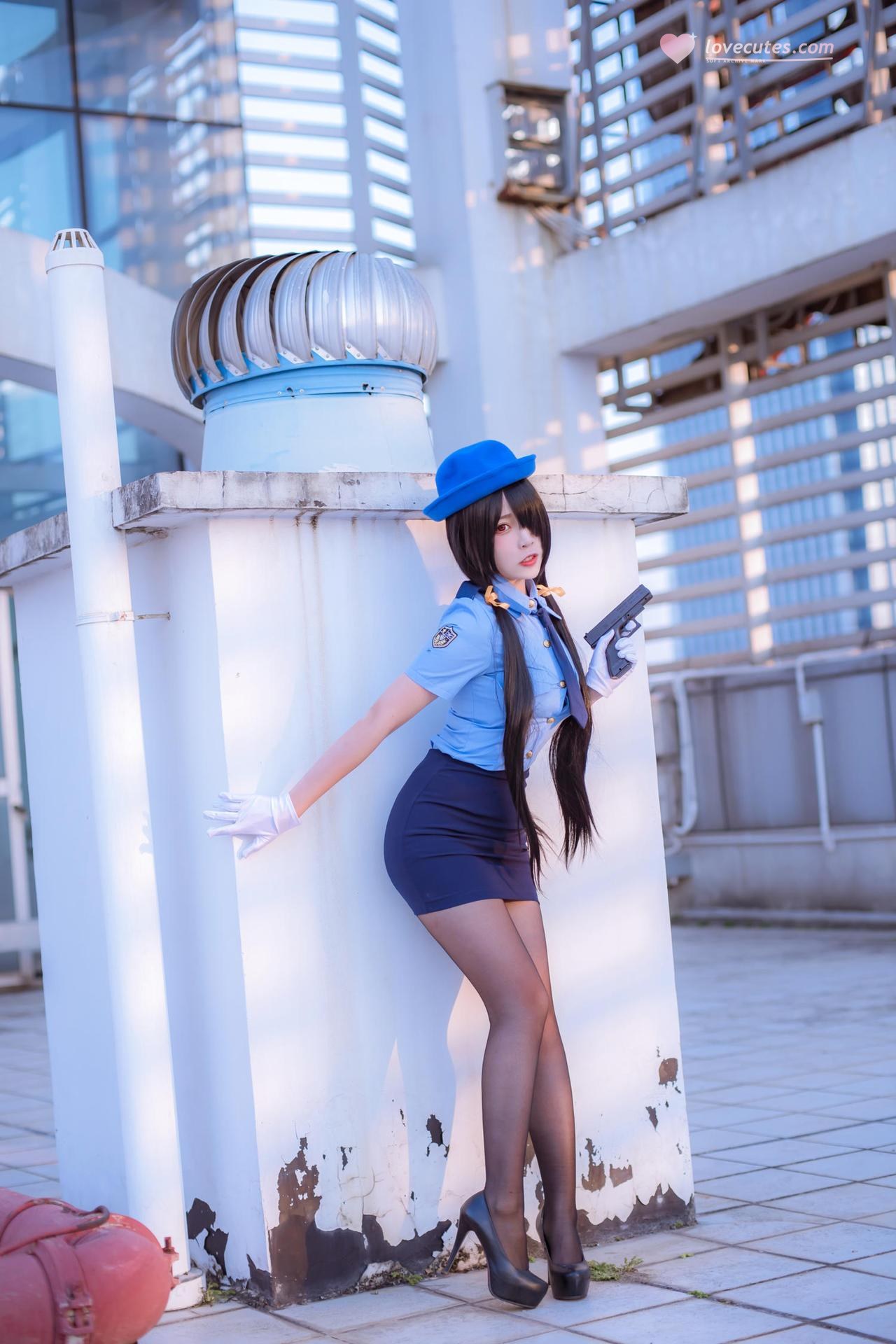 [cosplay] 二佐Nisa - 约会大作战 时崎狂三：女警女警制服黑丝 28P