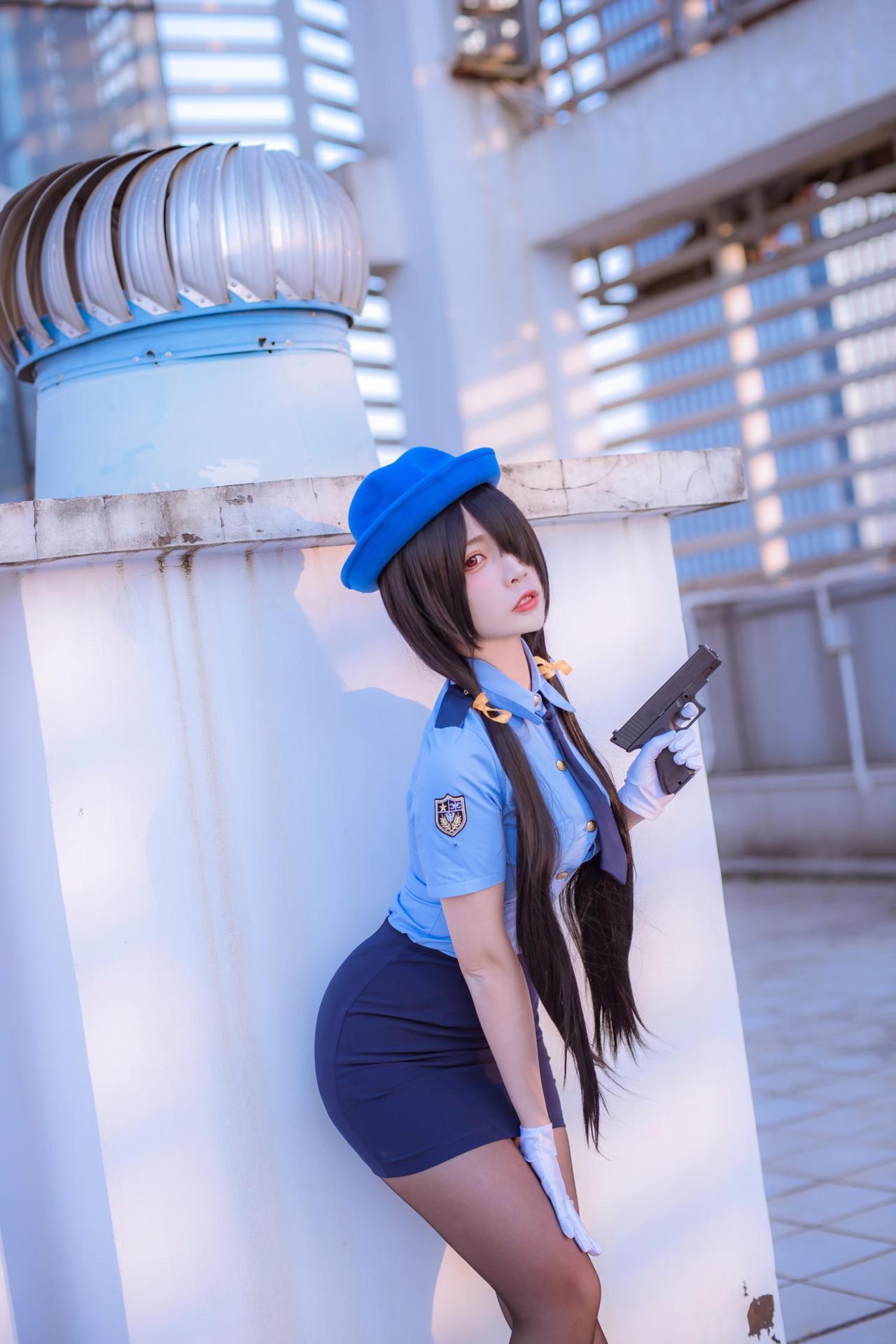 [cosplay] 二佐Nisa - 约会大作战 时崎狂三：女警女警制服黑丝 28P