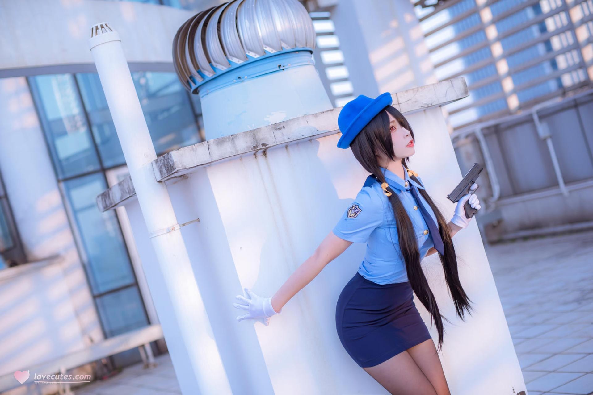 [cosplay] 二佐Nisa - 约会大作战 时崎狂三：女警女警制服黑丝 28P