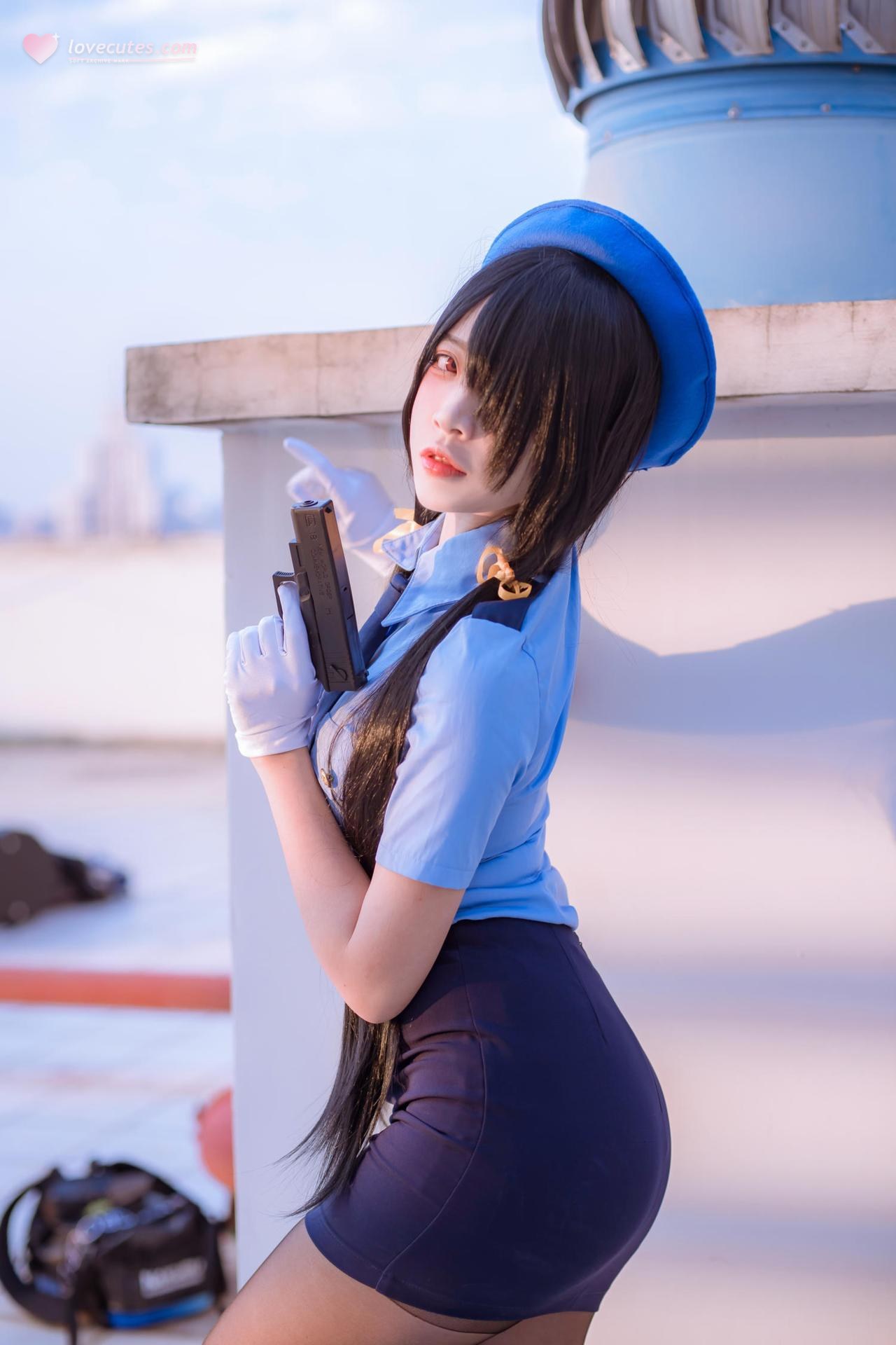 [cosplay] 二佐Nisa - 约会大作战 时崎狂三：女警女警制服黑丝 28P