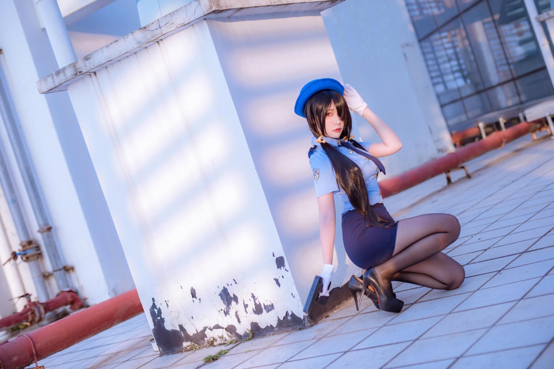 [cosplay] 二佐Nisa - 约会大作战 时崎狂三：女警女警制服黑丝 28P