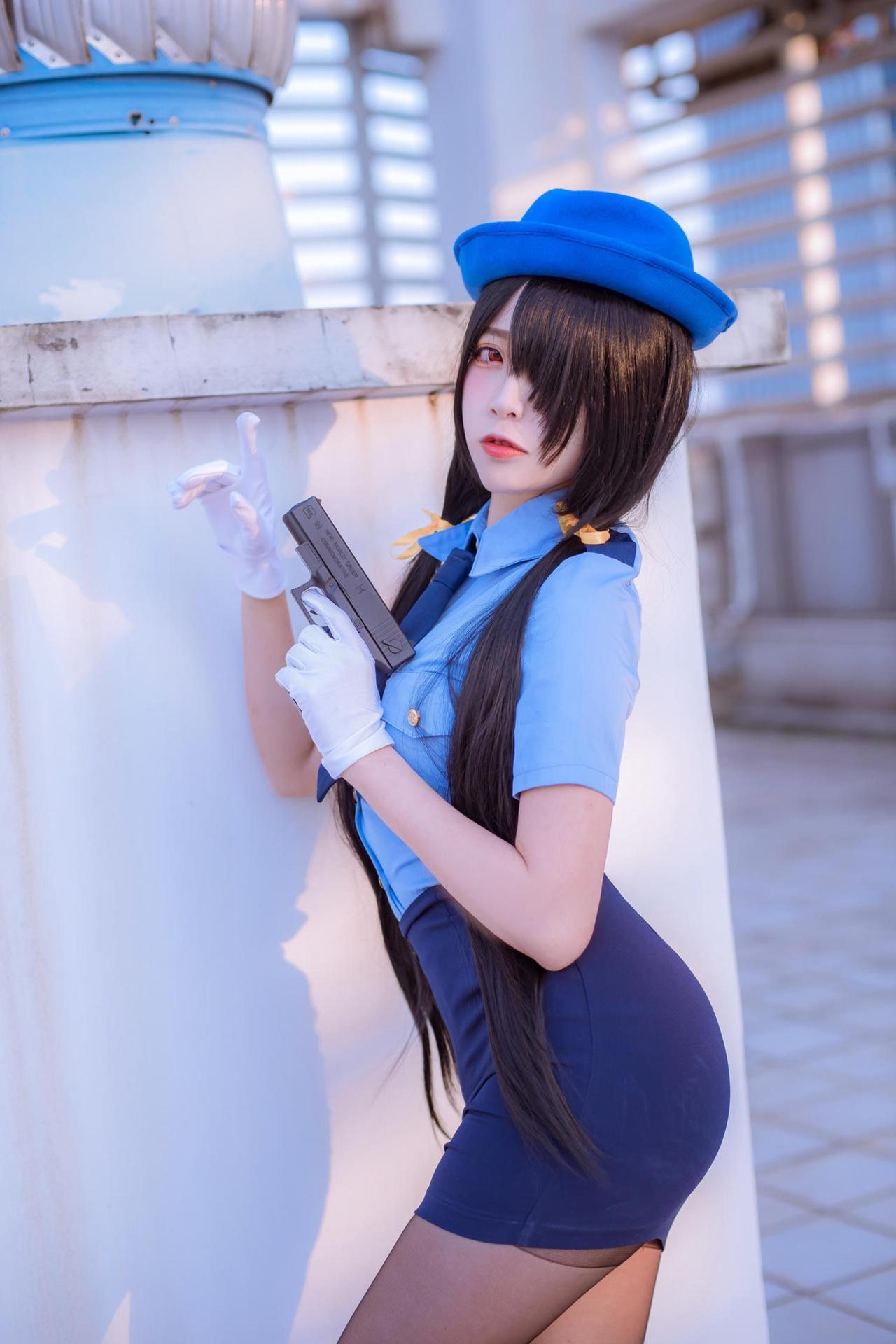 [cosplay] 二佐Nisa - 约会大作战 时崎狂三：女警女警制服黑丝 28P