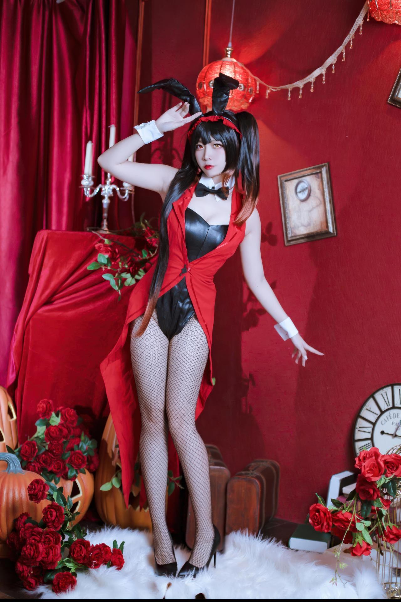 [cosplay] 二佐Nisa - 约会大作战 时崎狂三：兔女郎兔女郎黑丝美腿 30P 繁體版