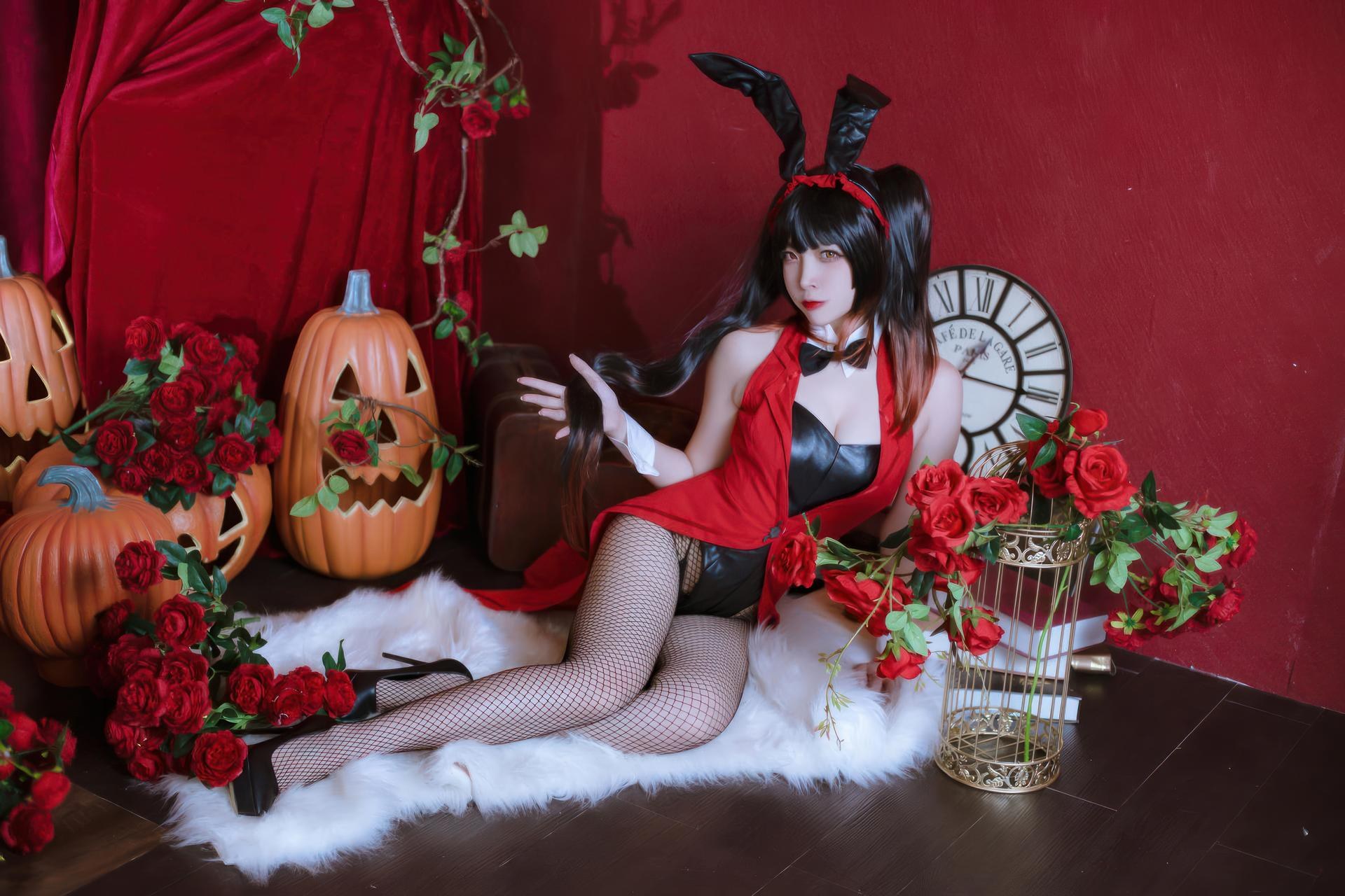 [cosplay] 二佐Nisa - 约会大作战 时崎狂三：兔女郎兔女郎黑丝美腿 30P 繁體版