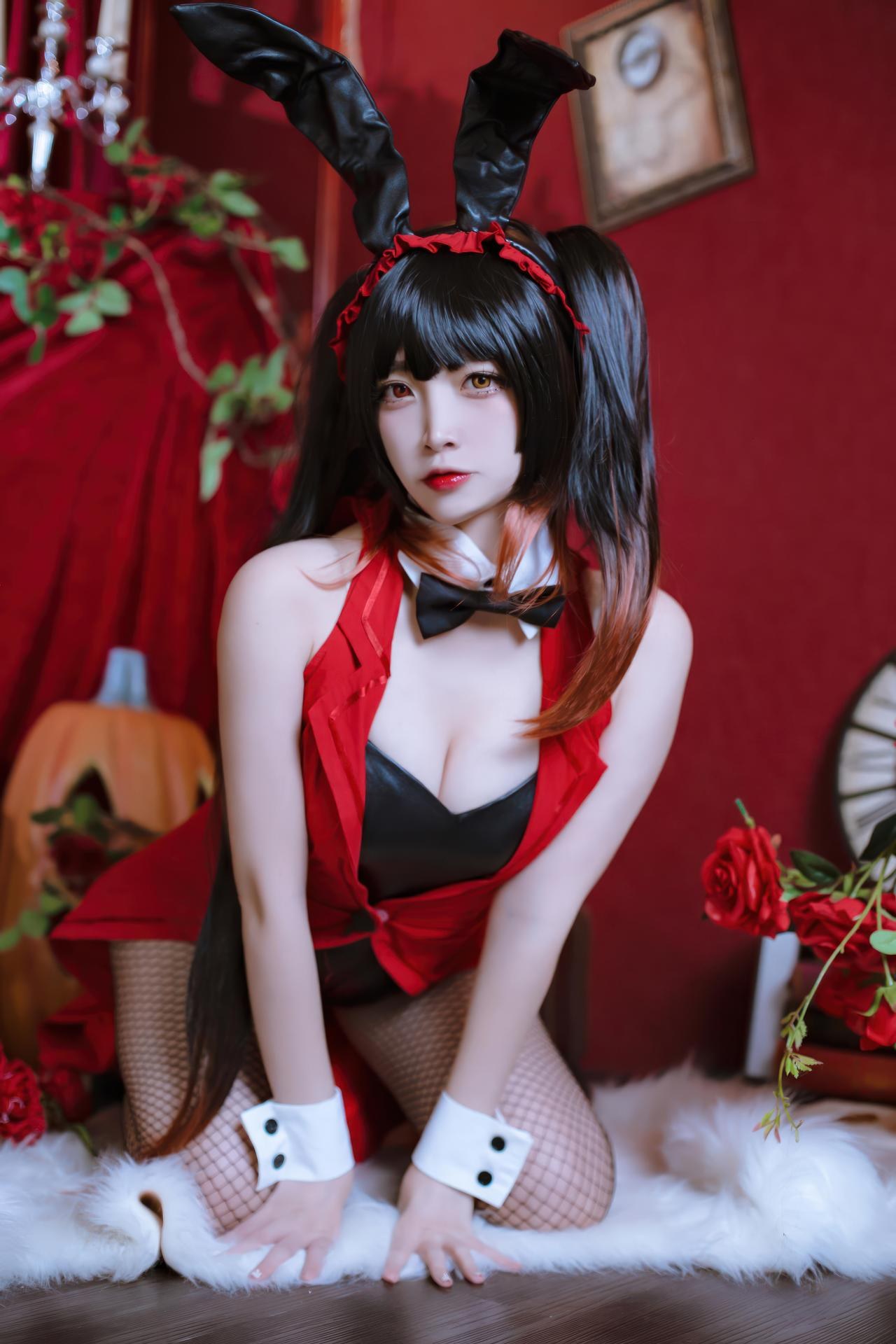 [cosplay] 二佐Nisa - 约会大作战 时崎狂三：兔女郎兔女郎黑丝美腿 30P 繁體版