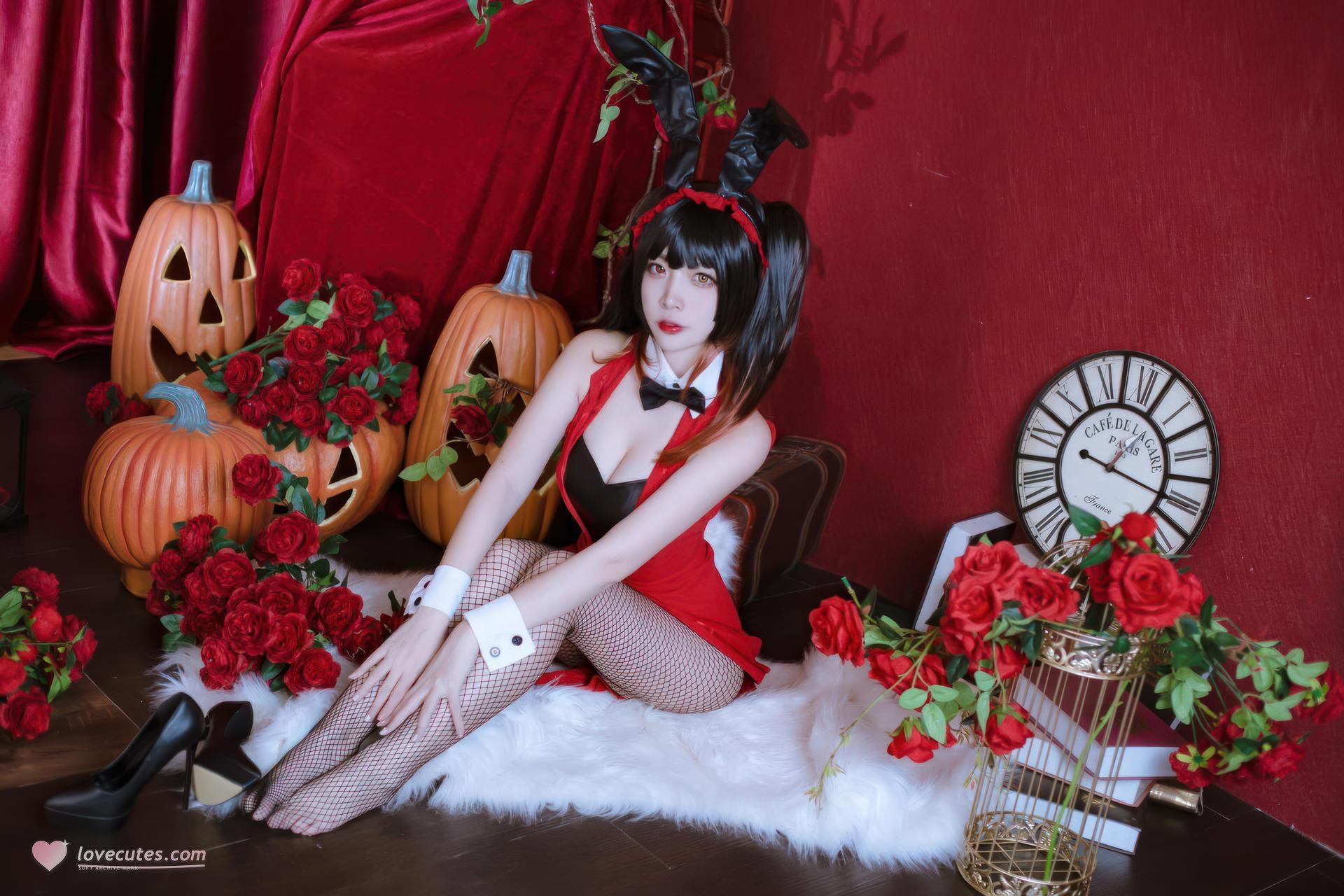 [cosplay] 二佐Nisa - 约会大作战 时崎狂三：兔女郎兔女郎黑丝美腿 30P 繁體版