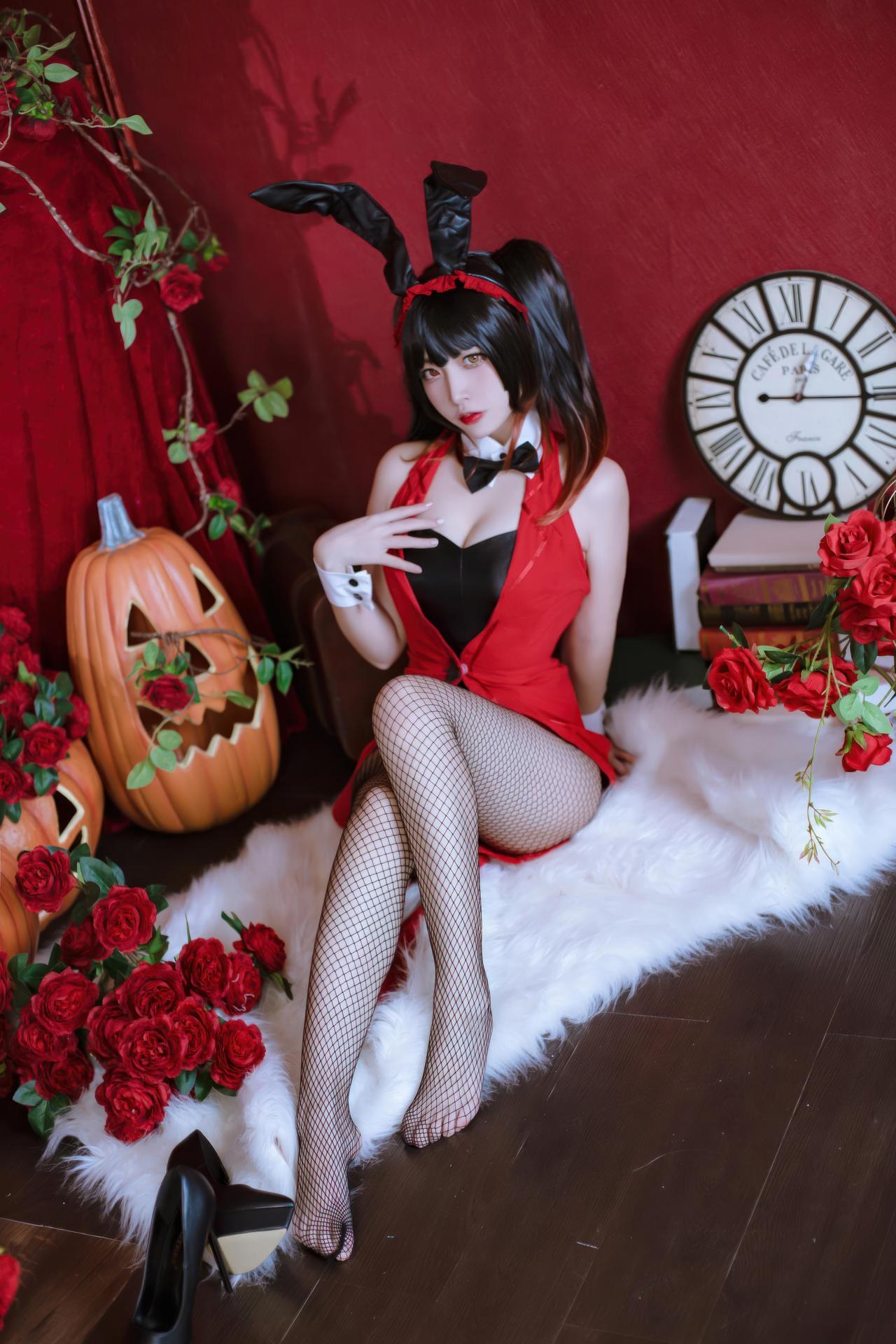 [cosplay] 二佐Nisa - 约会大作战 时崎狂三：兔女郎兔女郎黑丝美腿 30P 繁體版