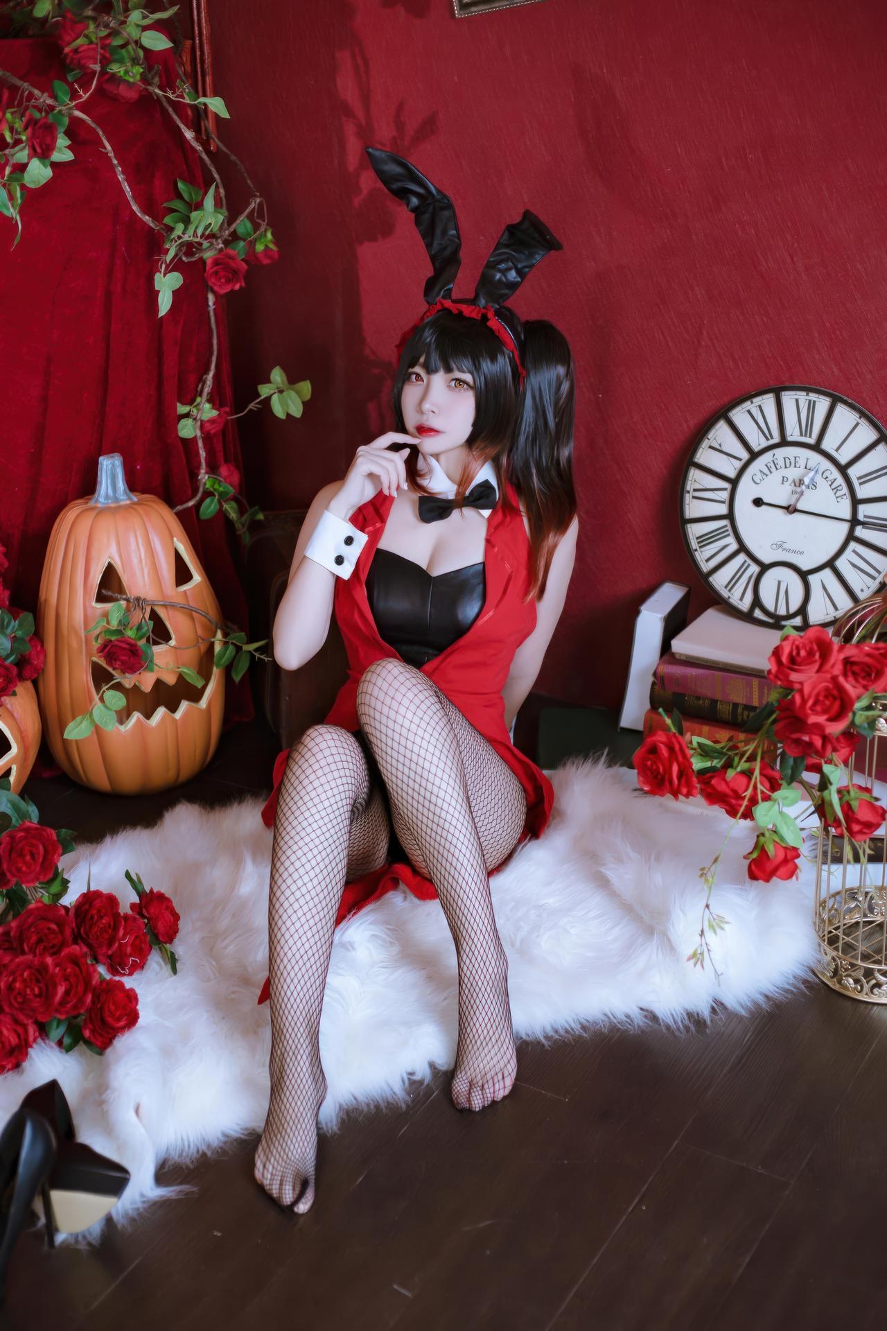[cosplay] 二佐Nisa - 约会大作战 时崎狂三：兔女郎兔女郎黑丝美腿 30P 繁體版