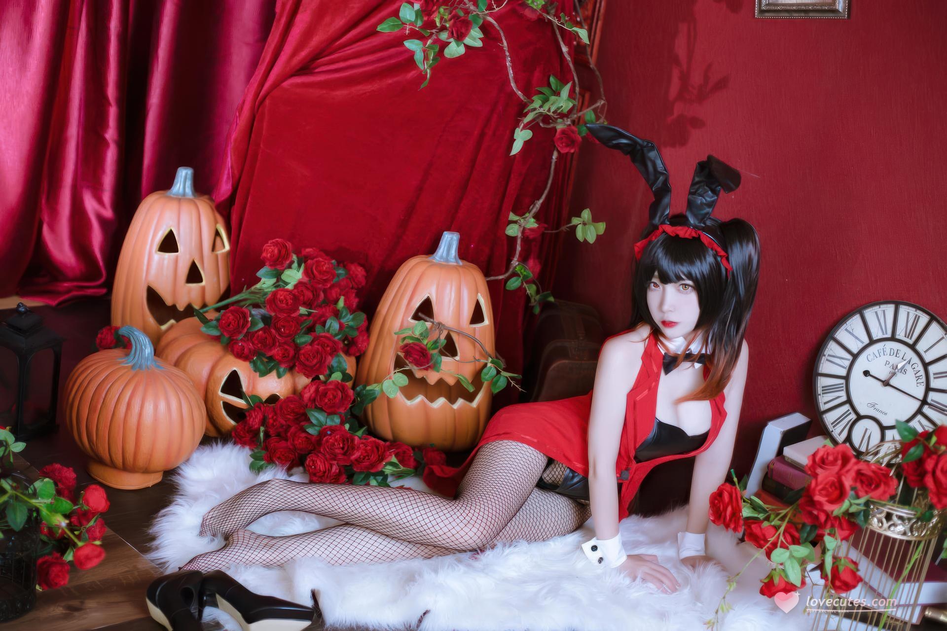 [cosplay] 二佐Nisa - 约会大作战 时崎狂三：兔女郎兔女郎黑丝美腿 30P 繁體版