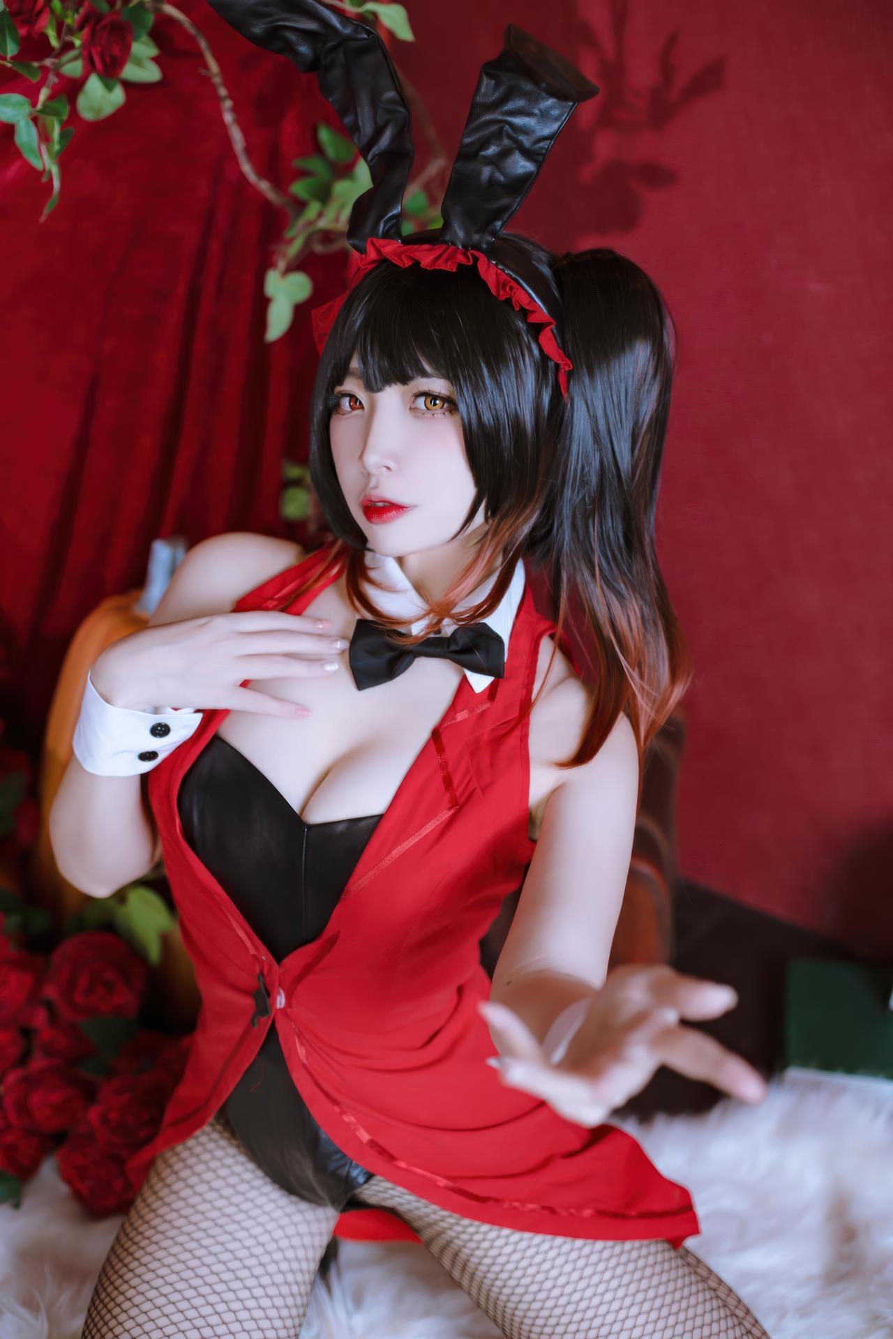 [cosplay] 二佐Nisa - 约会大作战 时崎狂三：兔女郎兔女郎黑丝美腿 30P 繁體版