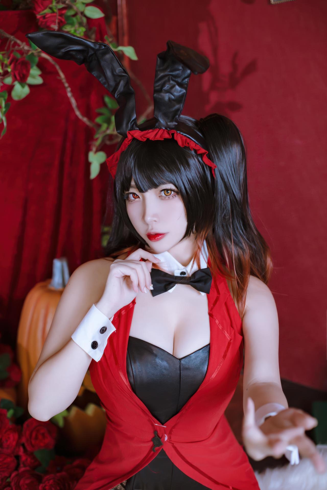 [cosplay] 二佐Nisa - 约会大作战 时崎狂三：兔女郎兔女郎黑丝美腿 30P 繁體版