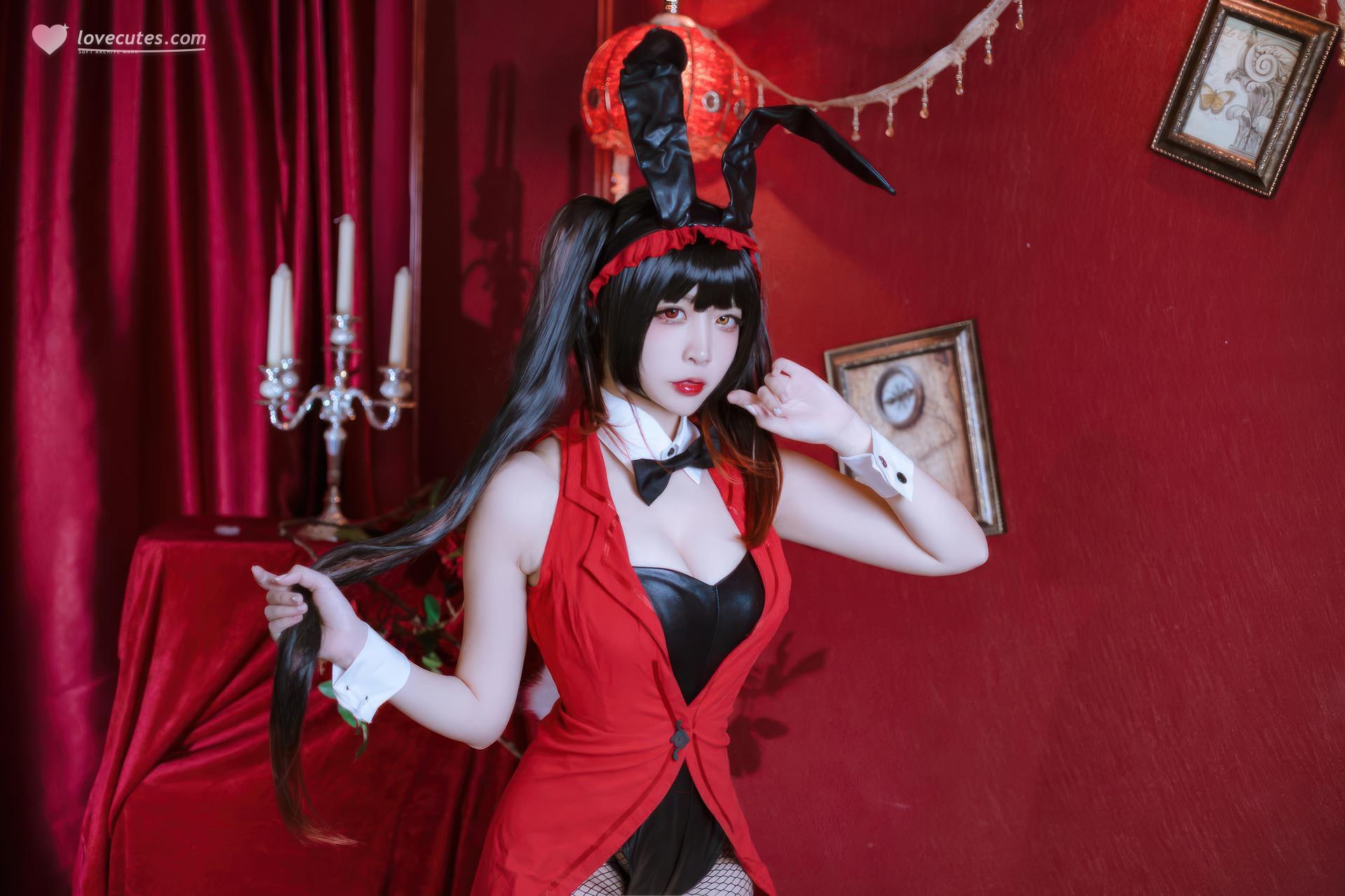[Cosplay] Nisa - Date A Live Kurumi Tokisaki Bunny Girl Cosplay Photo Set 30P