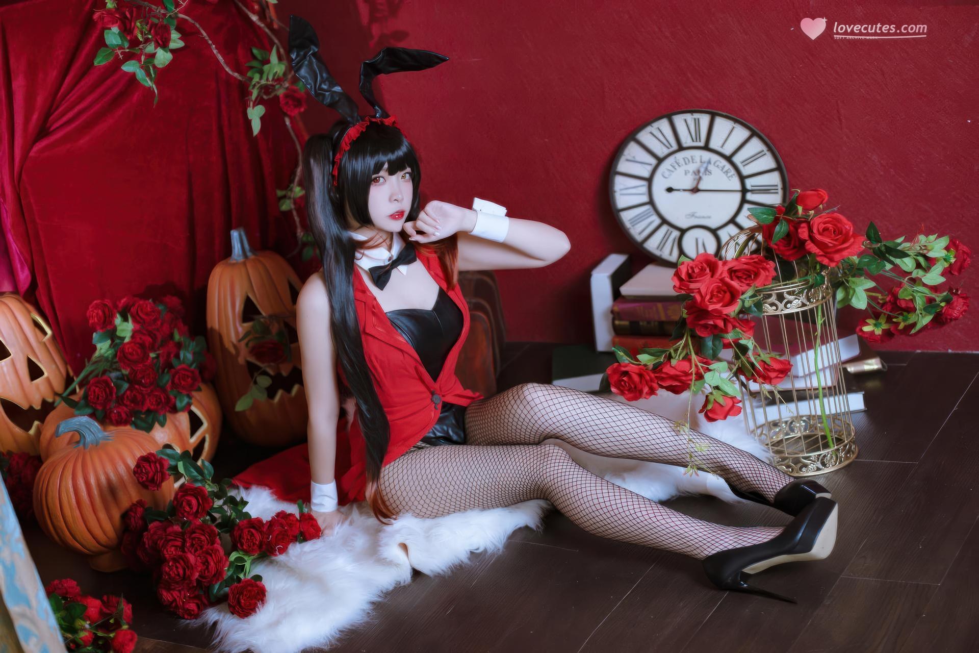 [Cosplay] Nisa - Date A Live Kurumi Tokisaki Bunny Girl Cosplay Photo Set 30P