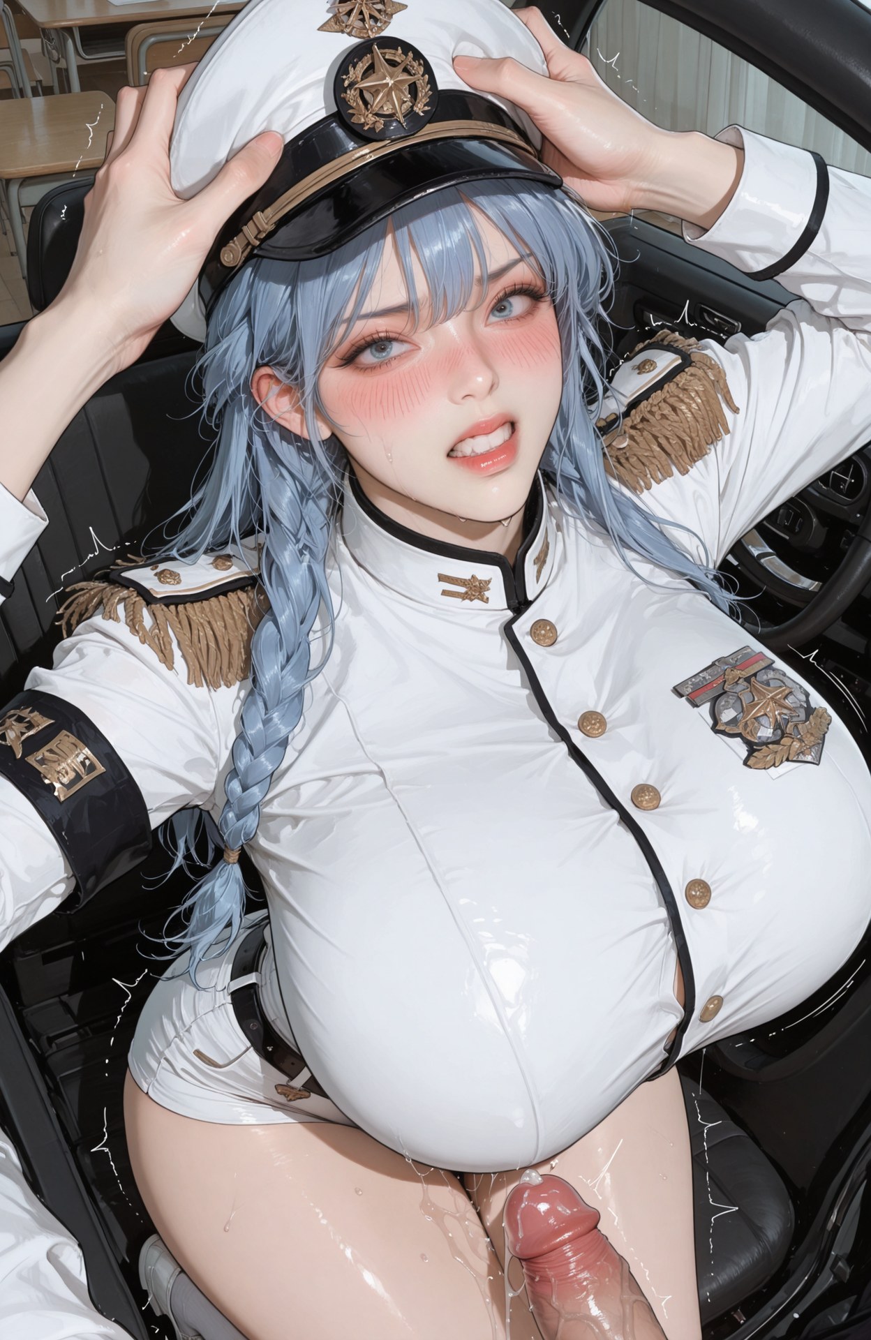 AI Generated Anime Girl - Goddess of Victory NIKKE Helm bộ ảnh AI bodysuit, uniform styling, wet-look styling 90P