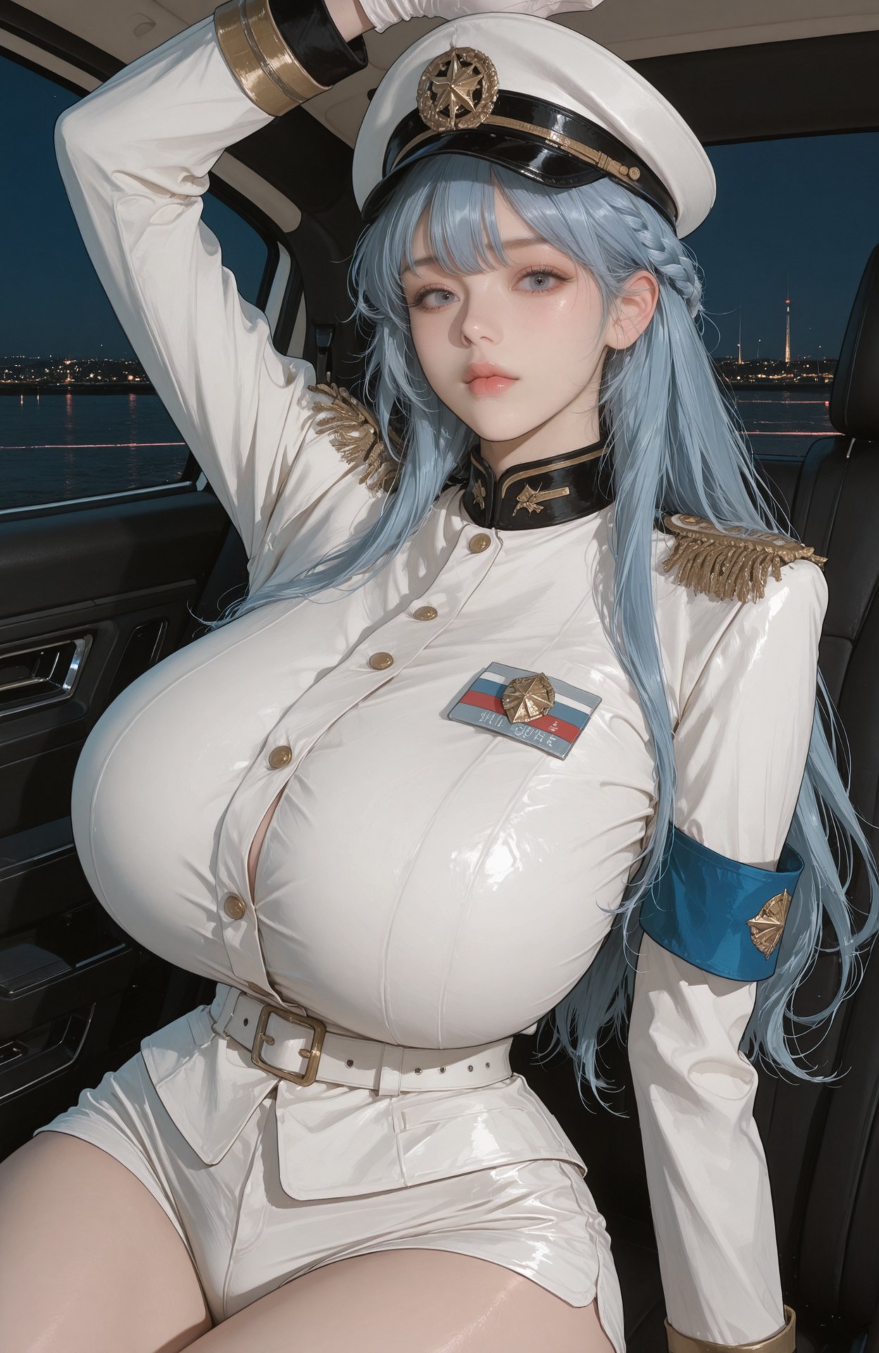 AI Generated Anime Girl - Goddess of Victory NIKKE Helm bộ ảnh AI bodysuit, uniform styling, wet-look styling 90P