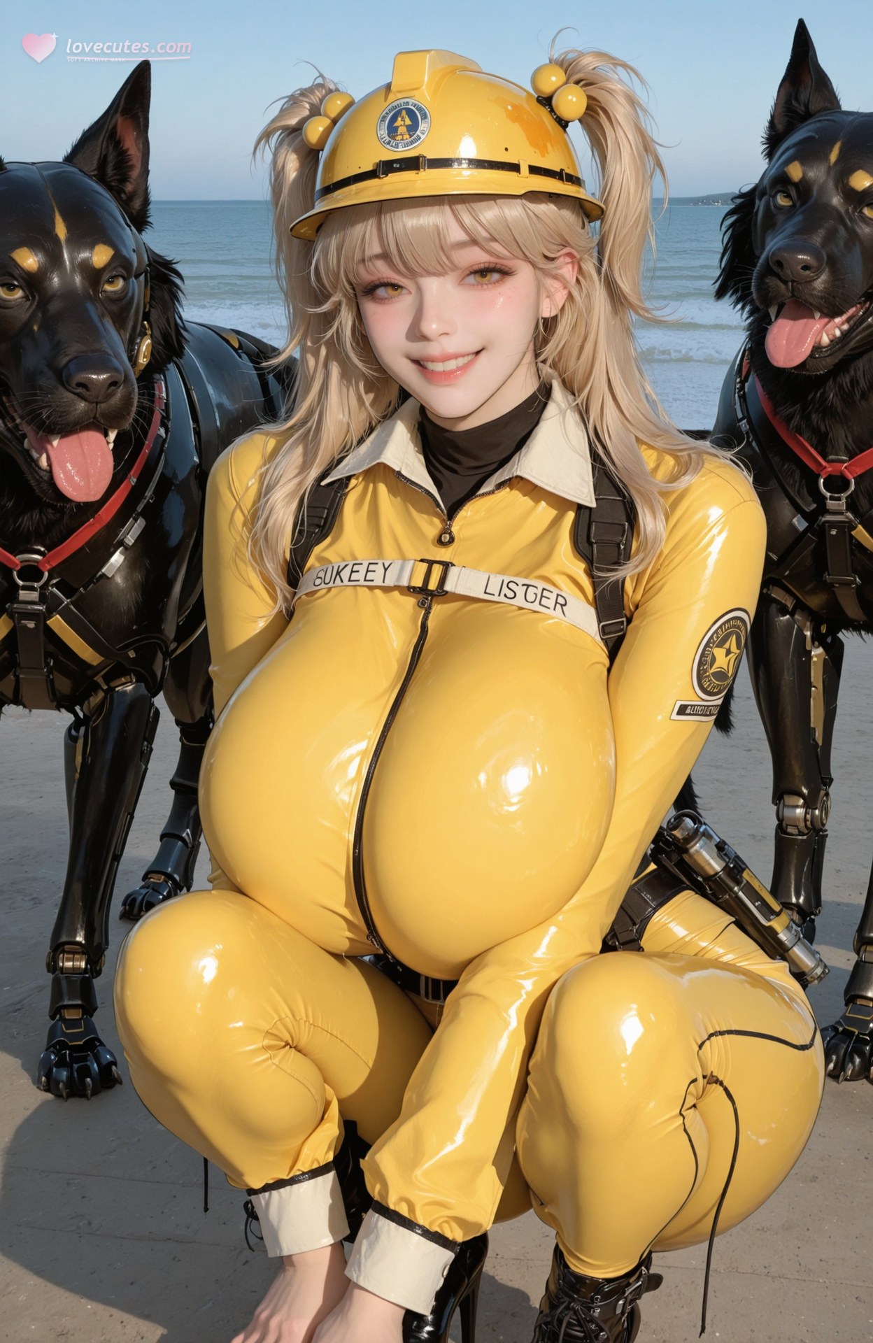 AI Generated Anime Girl - 勝利女神NIKKE Liter(nikke)：緊身衣制服海灘濕身露穴 104P