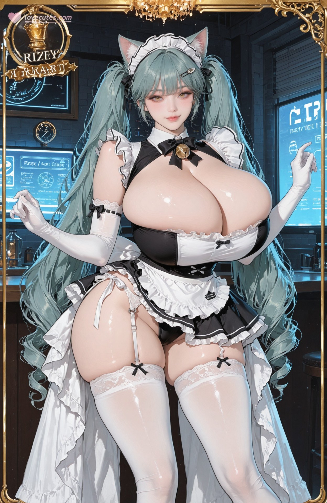 AI Generated Anime Girl - Goddess of Victory NIKKE Privaty bodysuit, black stockings, white stockings, uniform styling, wet-look styling AI画像ギャラリー 159P