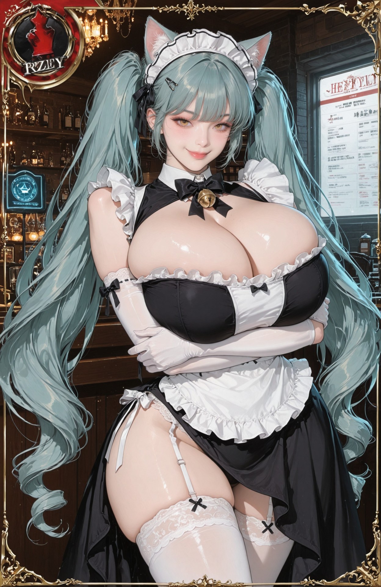 AI Generated Anime Girl - Goddess of Victory NIKKE Privaty bodysuit, black stockings, white stockings, uniform styling, wet-look styling AI画像ギャラリー 159P