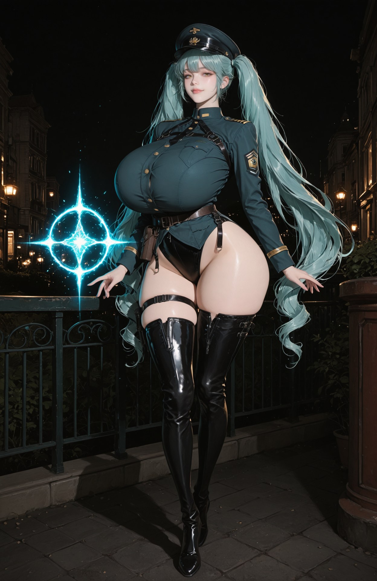 AI Generated Anime Girl - Goddess of Victory NIKKE Privaty: bodysuit, black stockings, white stockings, uniform styling, wet-look styling 159P